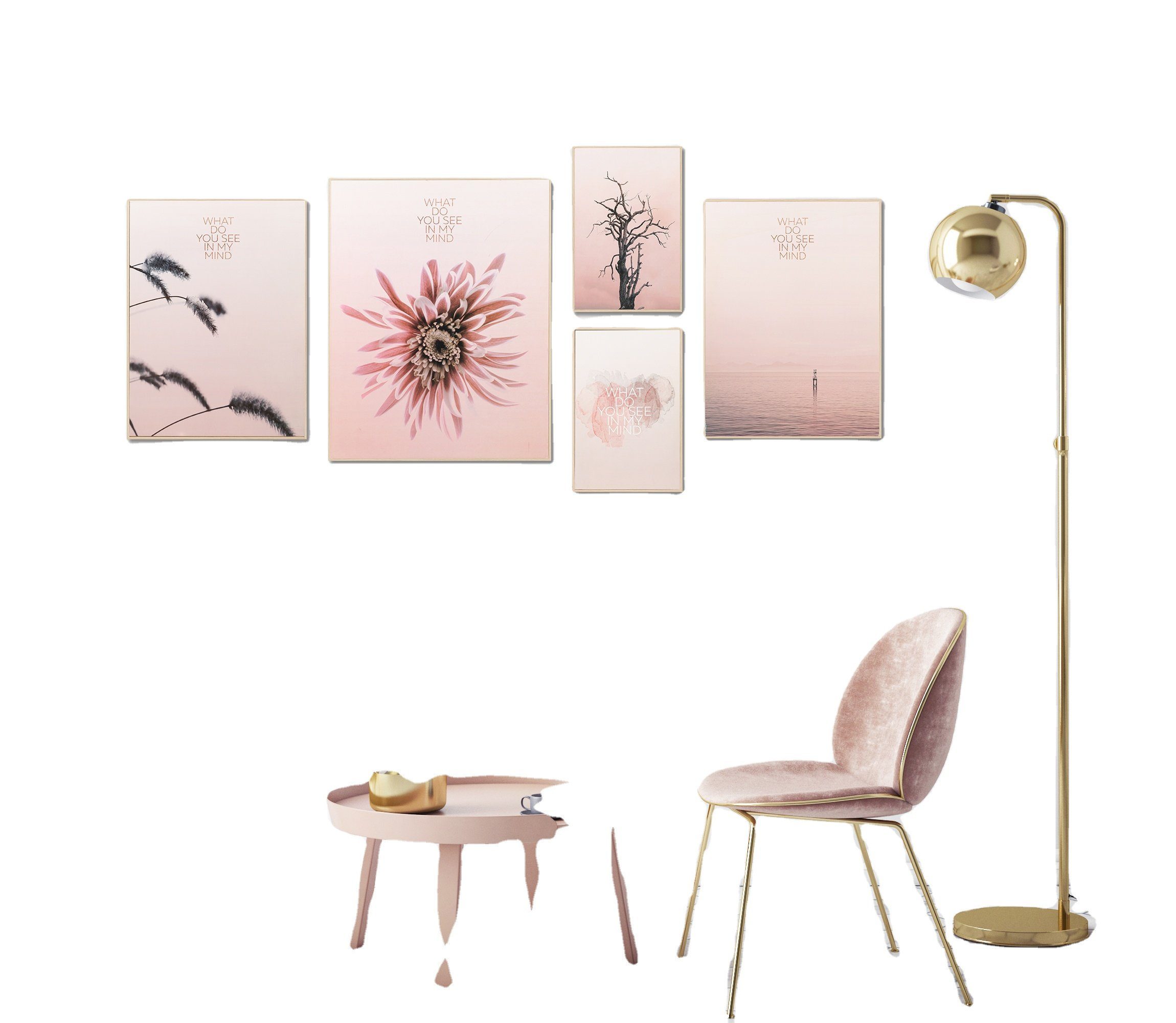 Visario Bilder-Collage 5 er Bilder Set fertig gerahmt sofort aufhängbar Marke Visario, 4511