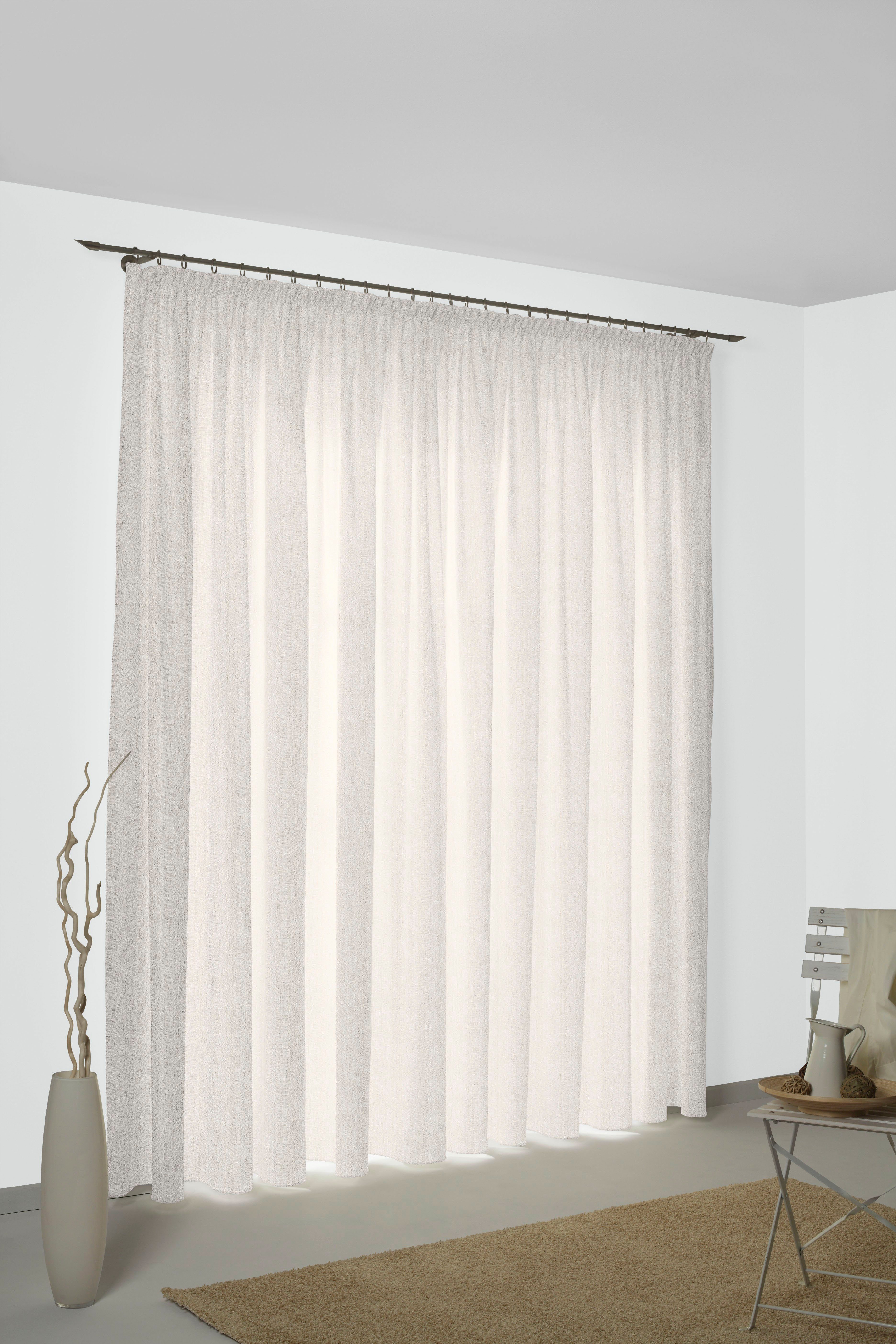 Vorhang Torbole, beige Jacquard blickdicht, Wirth, St), (1 Kräuselband