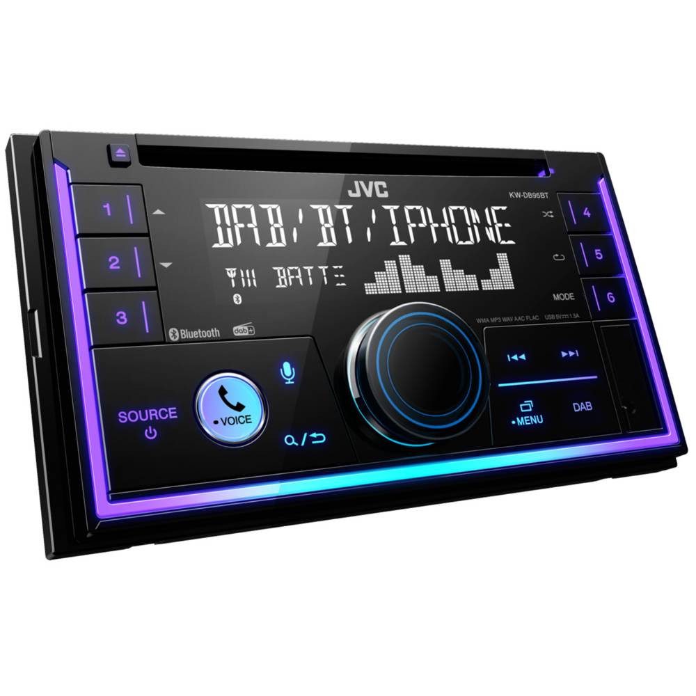 JVC KD-DB95BT Doppel-DIN CD-Receiver KW-DB95BT Autoradio (Anschluss für Lenkradfernbedienung, Anschluss für Rückfahrkamera)