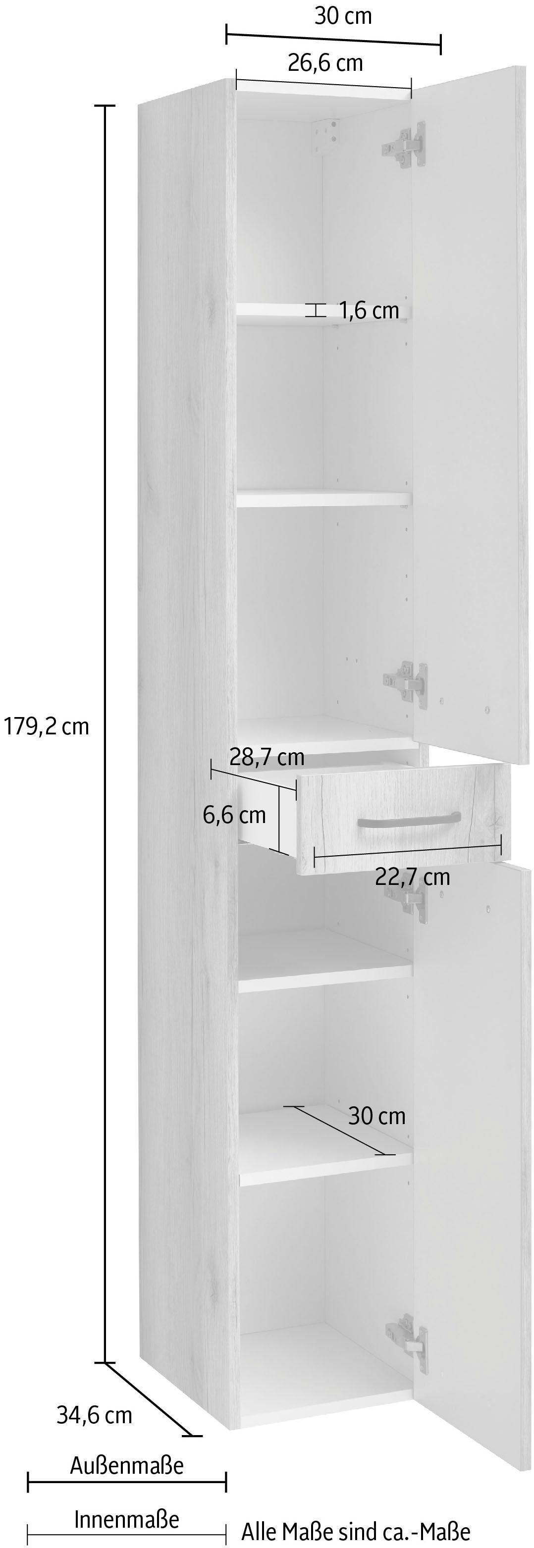 OPTIFIT Hochschrank Yukon | wildeiche wildeiche