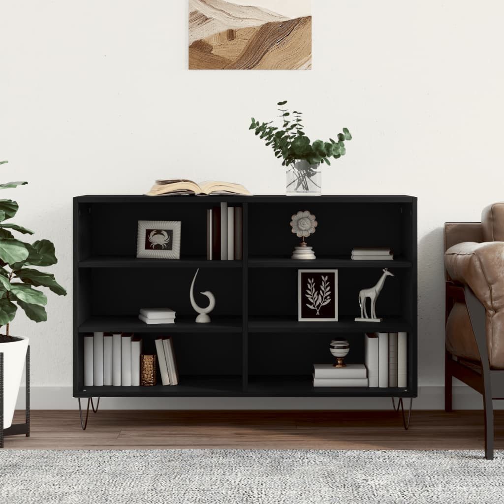 furnicato Sideboard Schwarz 103,5x35x70 cm Holzwerkstoff