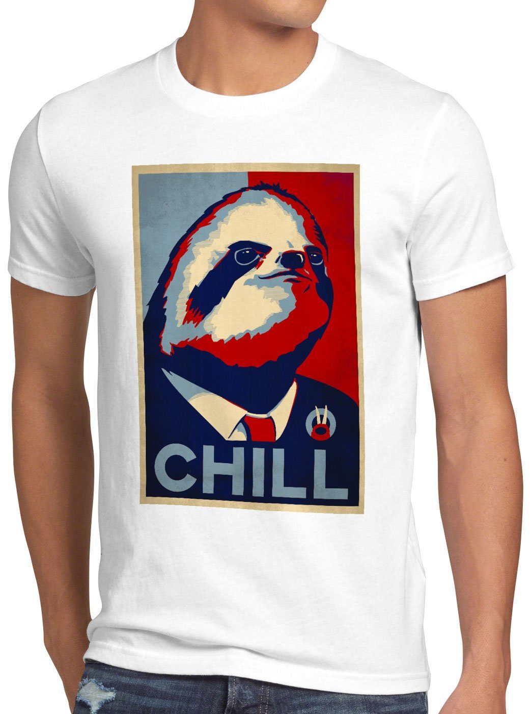 style3 T-Shirt CHILL lässig faultier kampagne