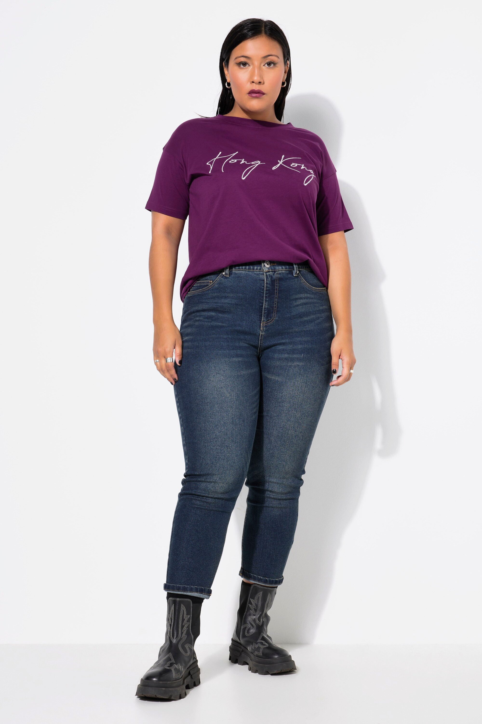 Studio Untold Funktionshose Mom-Jeans Wide Straight Legs Vintage-Optik günstig online kaufen