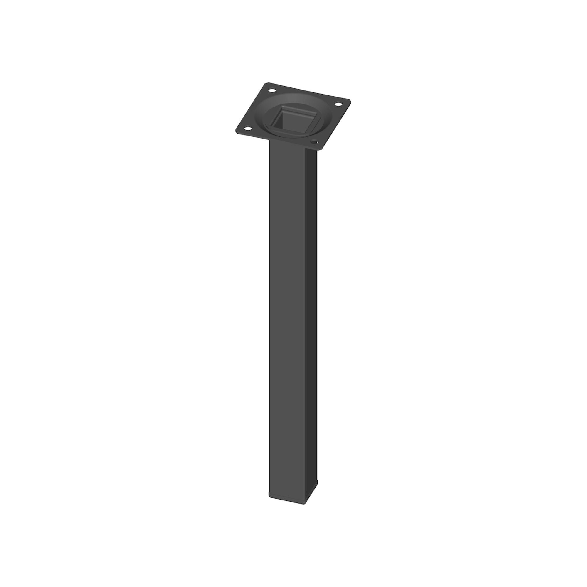 ELEMENT SYSTEM Tischbein Möbelfuß schwarz RAL 9005 25x25mm H.300mm Platte 4 Stk