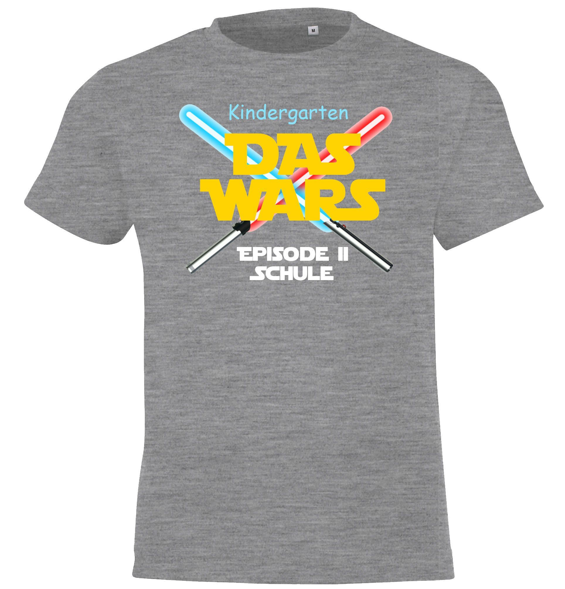 Youth Designz T-Shirt Kindergarten Das Wars Kinder Shirt mit lustigem Einschulungs Motiv Grau