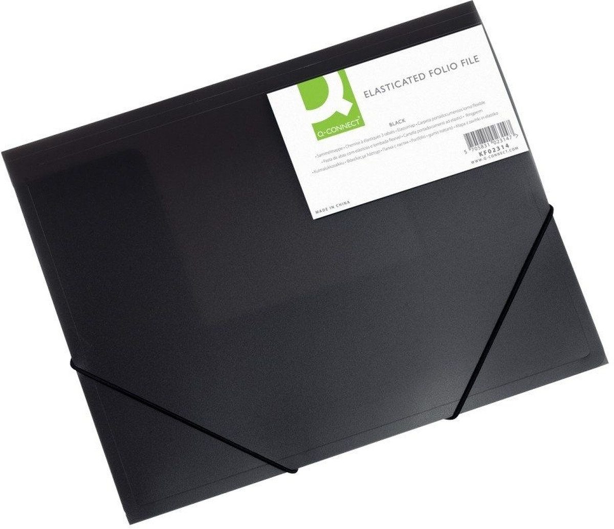 Fächermappe Eckspanner A4 PP mit Einschlagklappen schwarz.