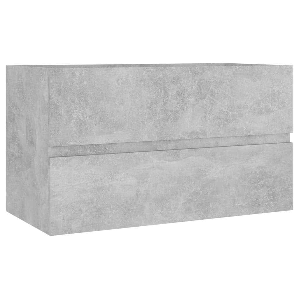 vidaXL Waschtisch Waschbeckenunterschrank Waschtischschrank Unterschrank Betongrau 80x38