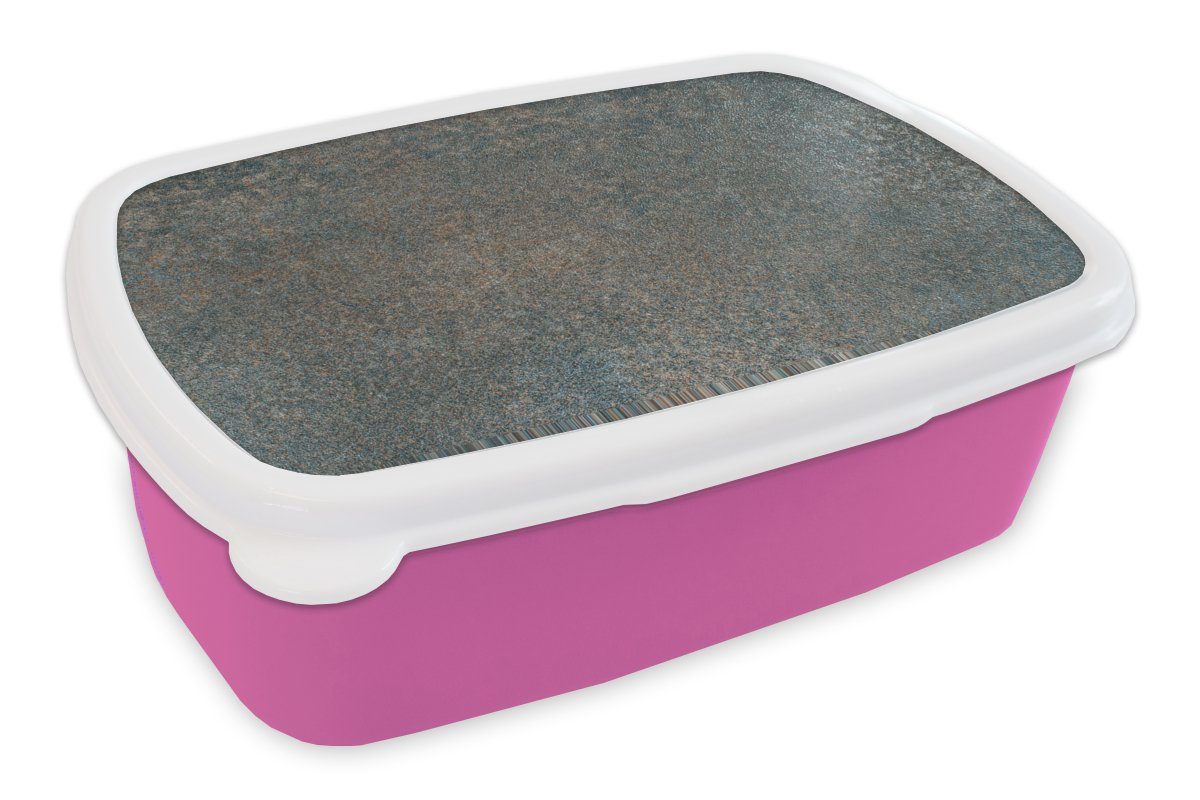 Kunststoff Vintage, Kunststoff, - Brotdose Stein Erwachsene, Snackbox, Grau Mädchen, Kinder, - Lunchbox - Beton MuchoWow Brotbox rosa für (2-tlg),