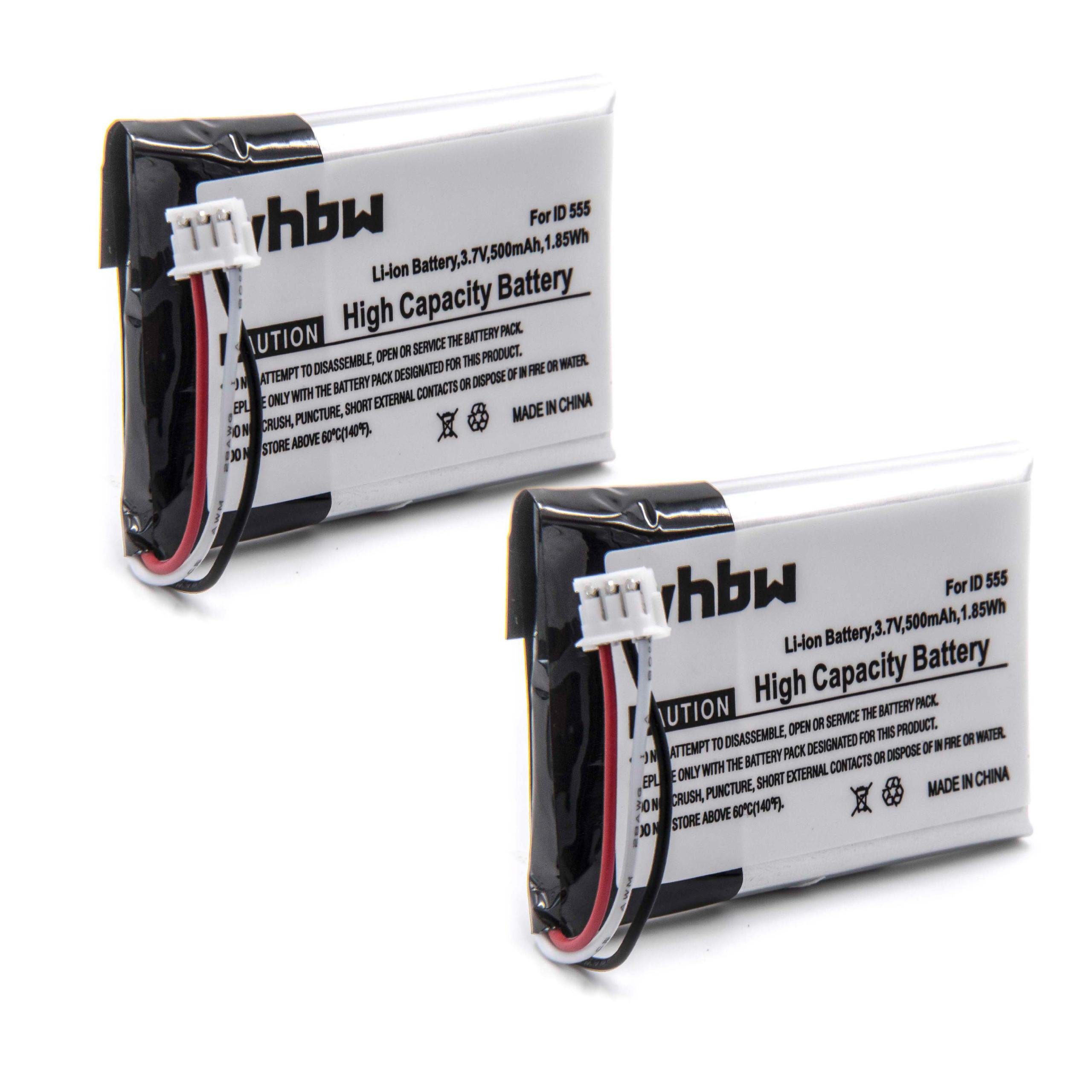 vhbw Akku passend für Thomson 28106FE1 Ultra Slim Dect, 28115, 28106FE1 Akku Akku Li-Polymer 500 mAh (3,7 V, 2 St), Leistungsfähige Austausch-Akkus für Telefon, Festnetz oder schnurloses