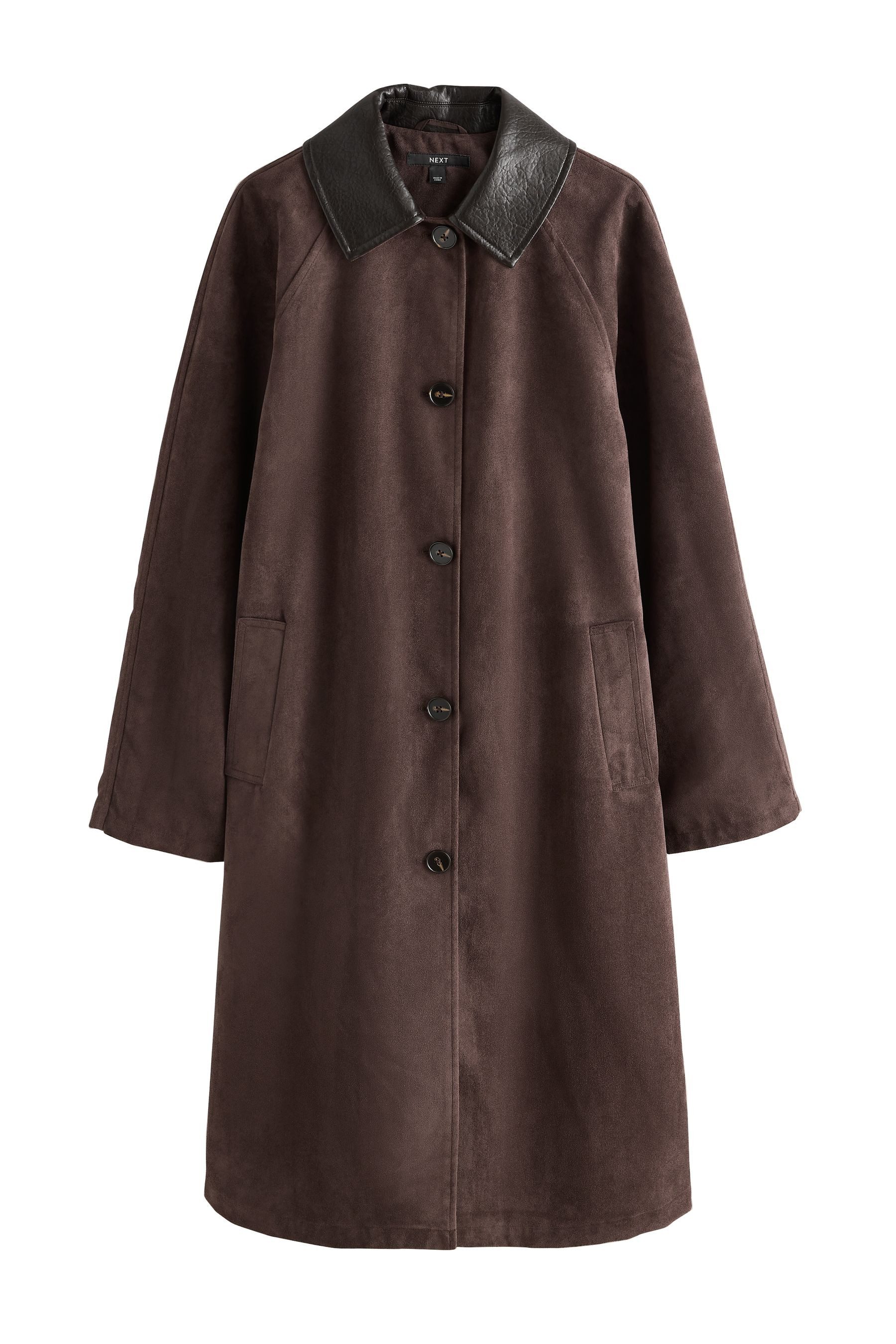 Next Trenchcoat Trenchcoat aus imitiertem Veloursleder, Kurzgröße (1-tlg)