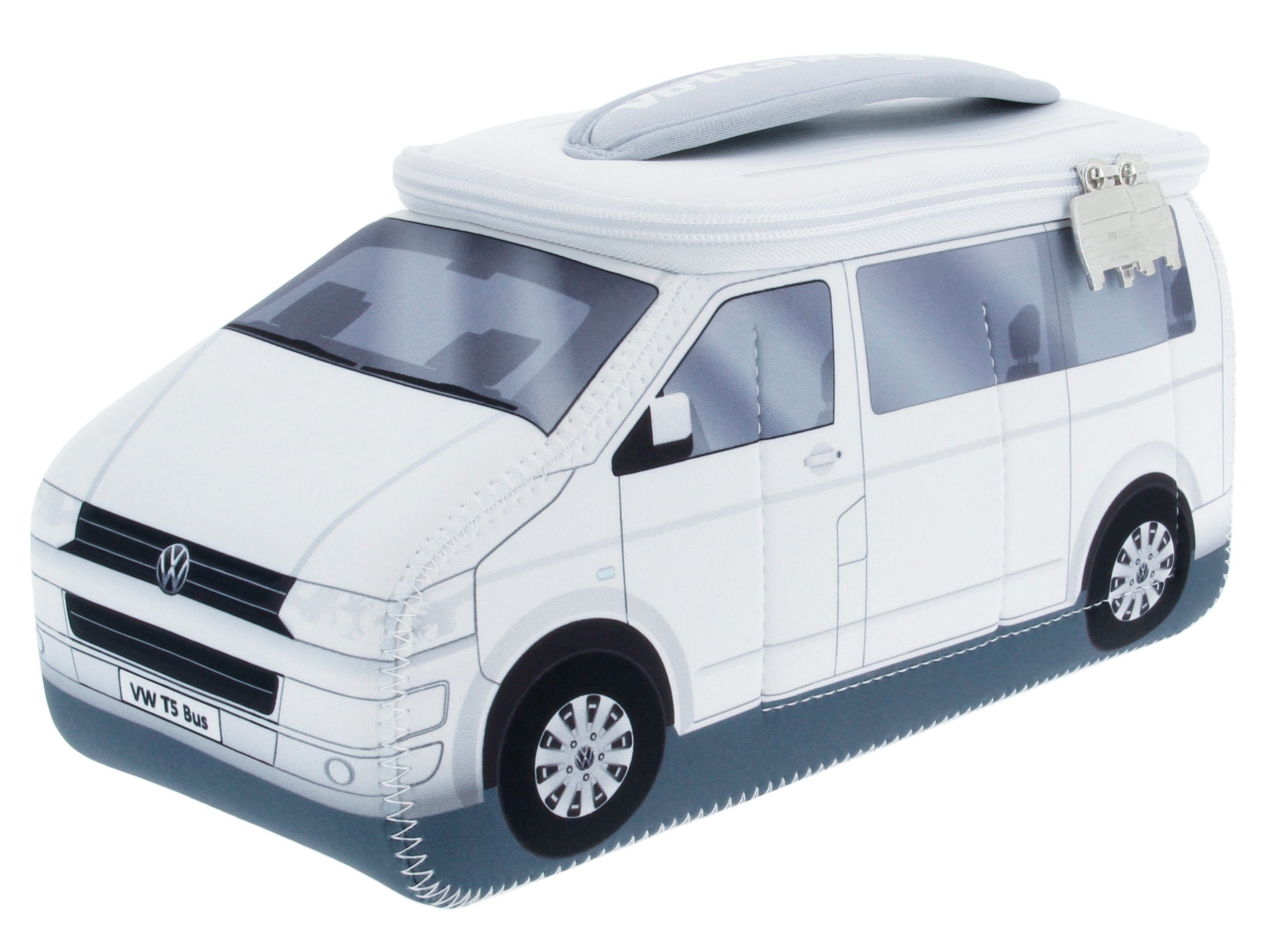 VW Collection by BRISA Kosmetiktasche Volkswagen Universaltasche im VW Bulli T5 Design, Universaltasche aus Neopren, 30 x 14 x 12 cm