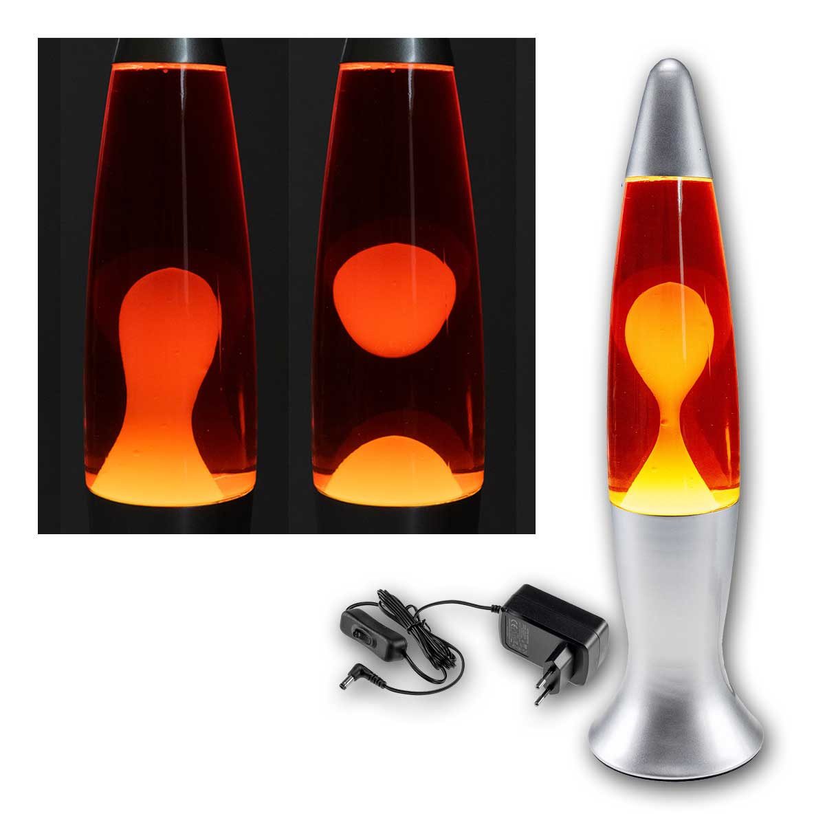 ChiliTec Lavalampe Lavalampe "CTL-ROGE LED" rot/gelb 40cm hoch, neutralweiß