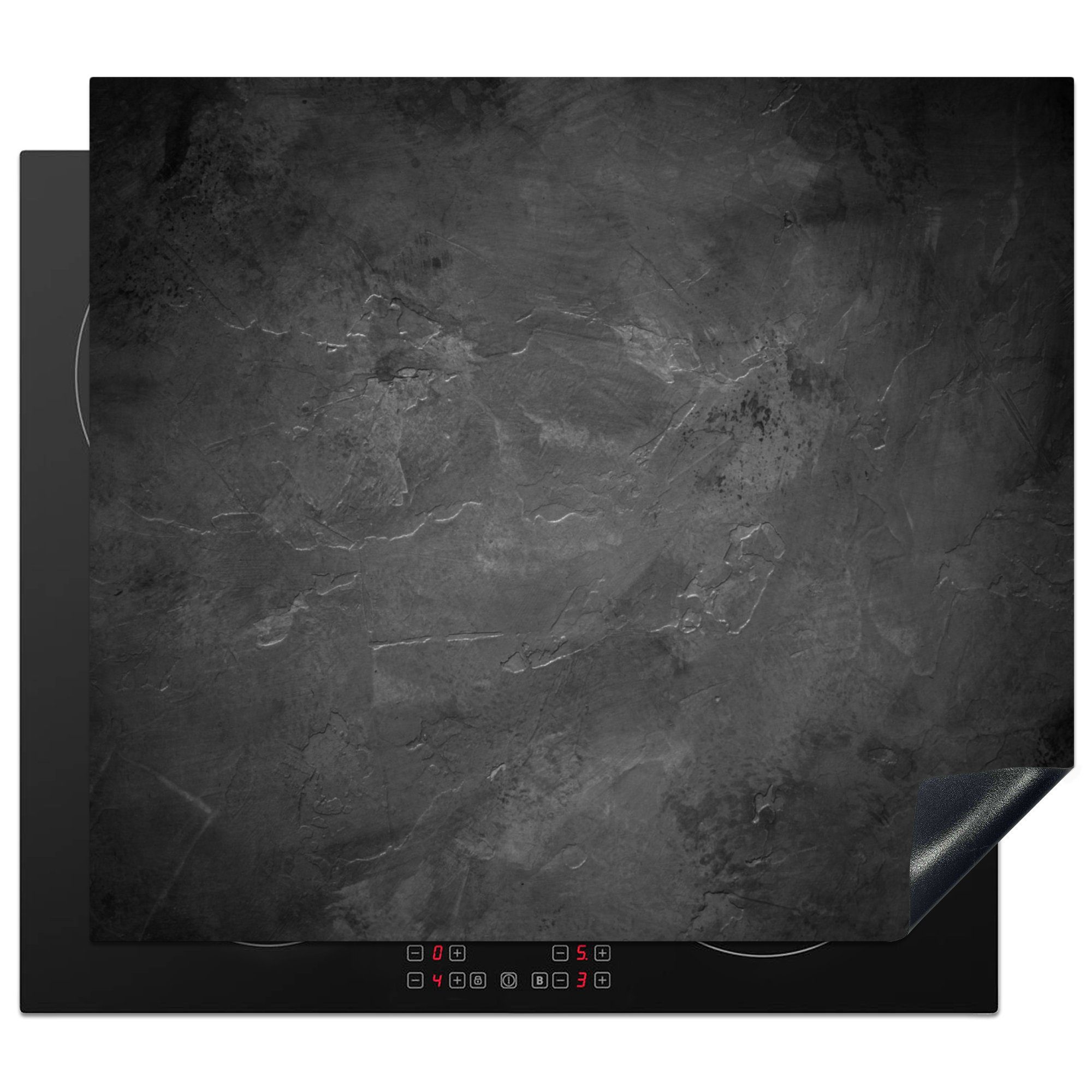 MuchoWow Herdblende-/Abdeckplatte Induktionsschutz - Zement - Kochfeldzubehör - Grau - Beton, Vinyl, (1 tlg), 60x52 cm, Mobile Arbeitsfläche nutzbar, Ceranfeldabdeckung