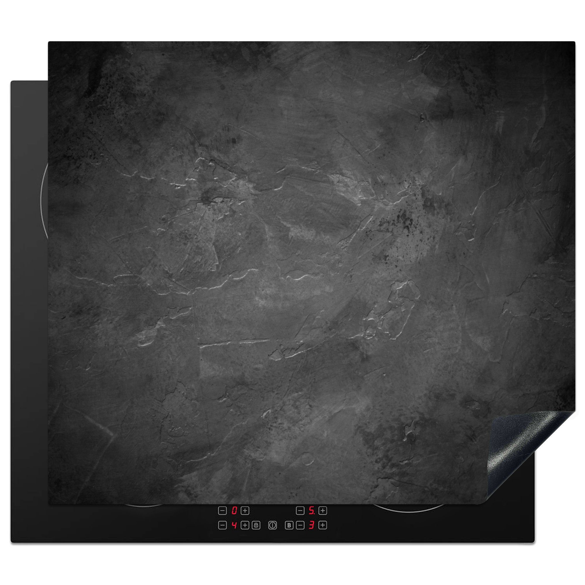 MuchoWow Herd-Abdeckplatte Induktionsschutz - Zement - Kochfeldzubehör - Grau - Beton, Vinyl, (1 tlg), Abdeckplatte für Ceranfeld, Herd Inductionsmatte, 57x51 cm