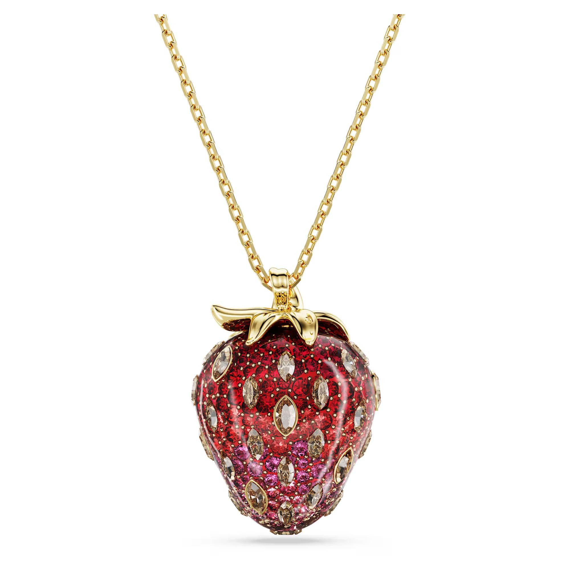 Swarovski Kristallanhänger Swarovski Halskette Idyllia 5742676 Erdbeere, Rot, Gold plattiert (1-tlg) – Bild 4 von 5