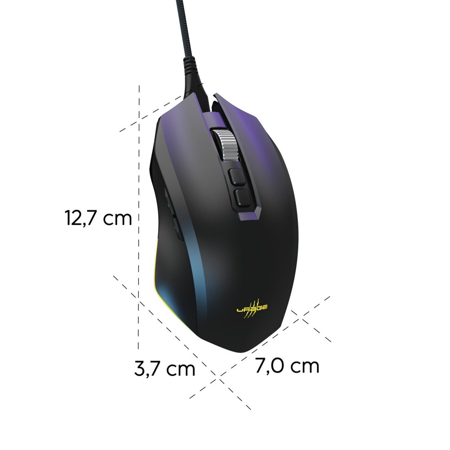 uRage Reaper 800 8K, kabelgebunden, RGB, Schwarz Gaming-Maus (kabelgebunden)