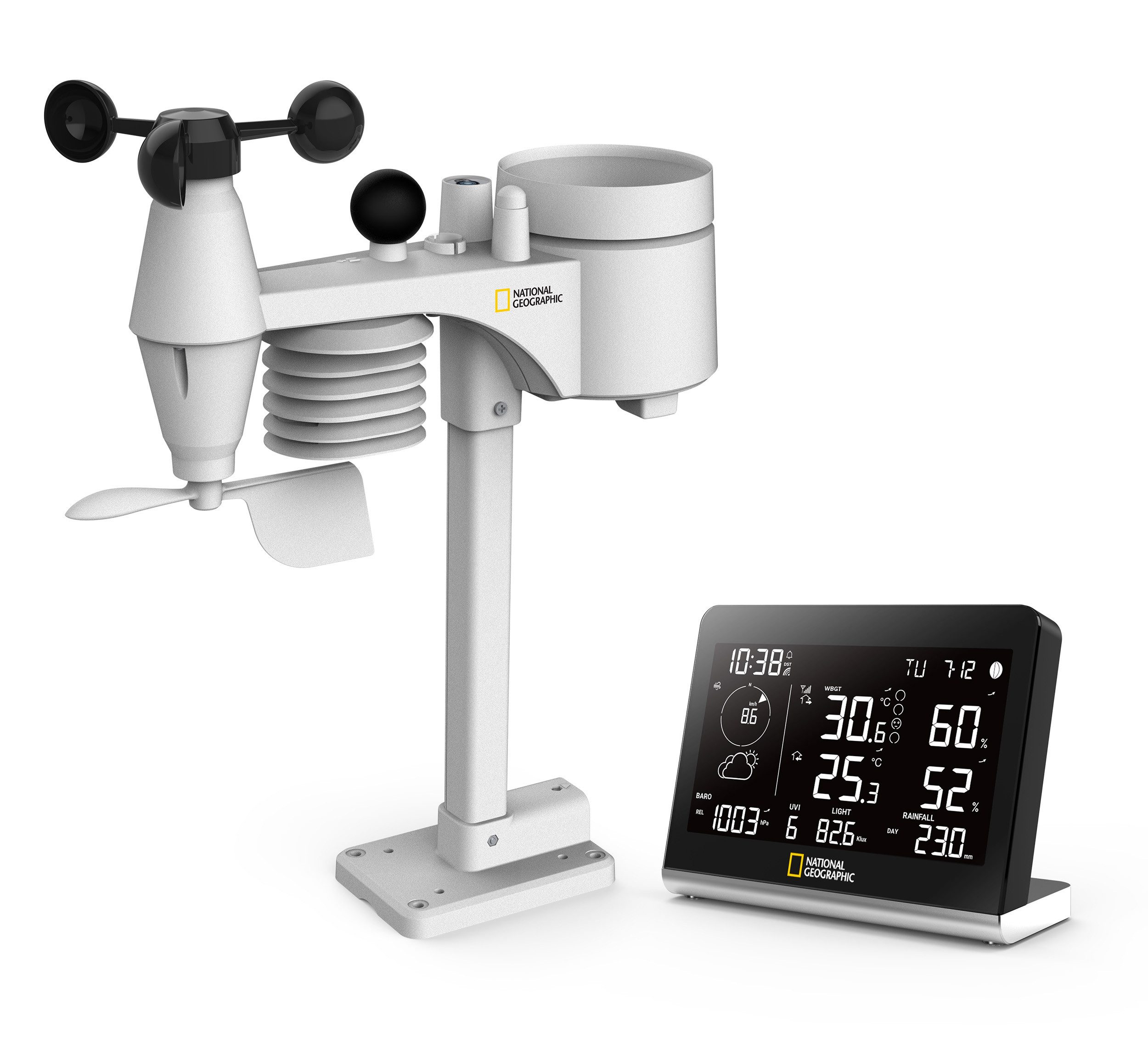 Wetterstation NATIONAL GEOGRAPHIC Funkwetterstation SC mit 8-in-1-Außensensor und F…