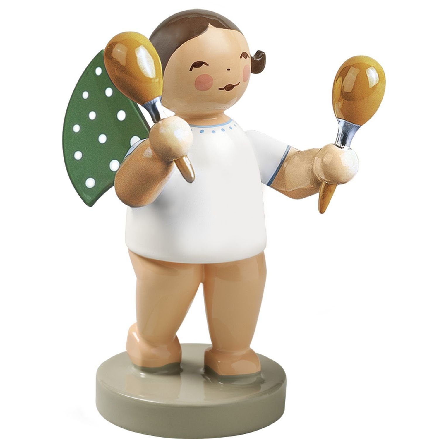 Wendt & Kühn Weihnachtsfigur Engel mit Maracas 650/65, Haarfarbe zufällig blond oder braunhaarig