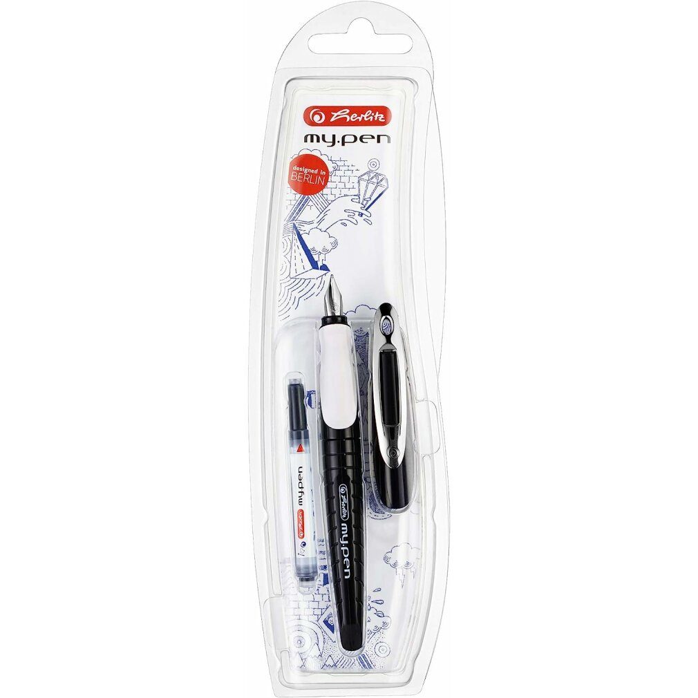 Herlitz Фонтаны Füller My Pen M Feder schwarz weiss 10999746