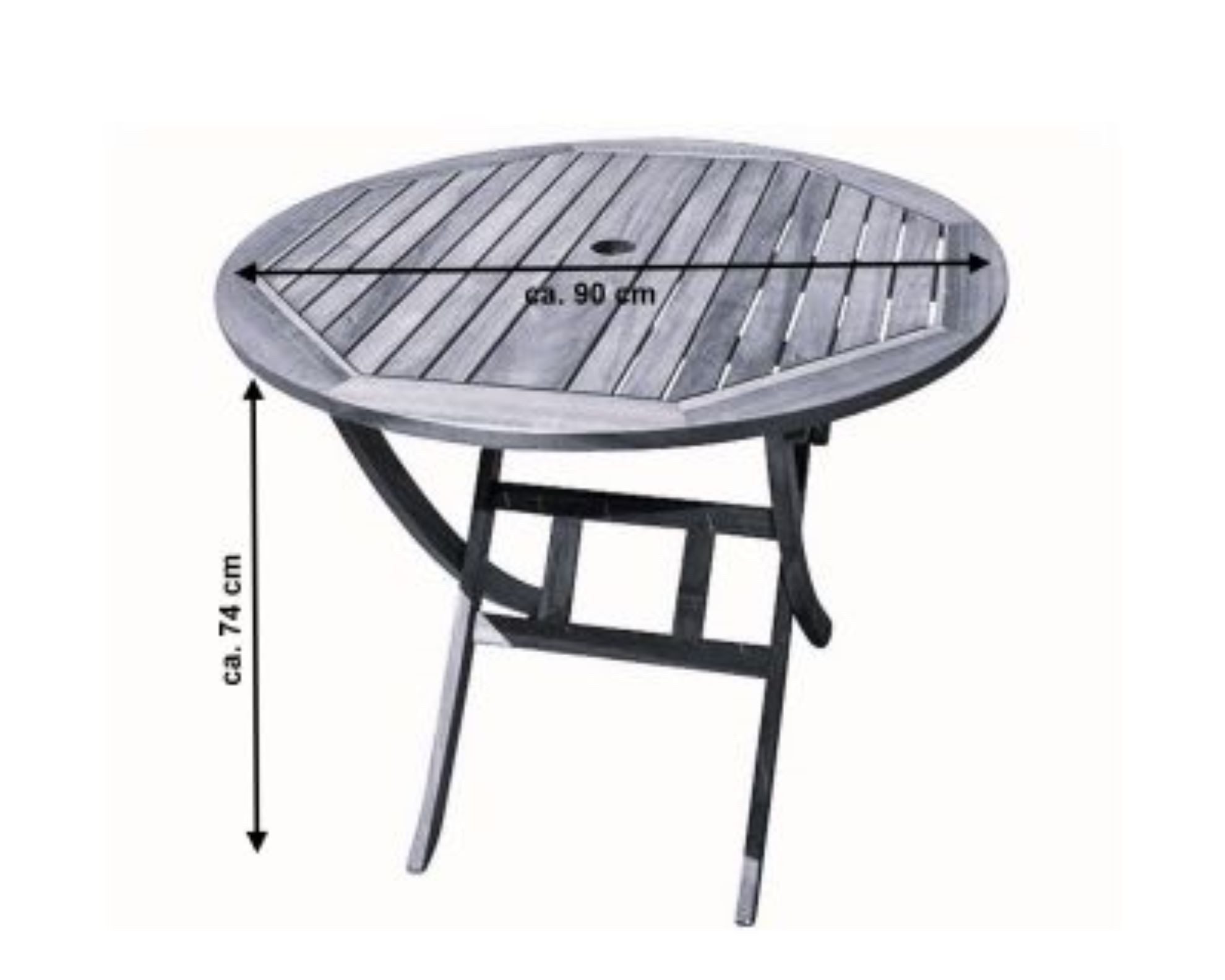 Trelevo® Gartentisch Jordan, klappbar, praktisches Schirmloch günstig online kaufen