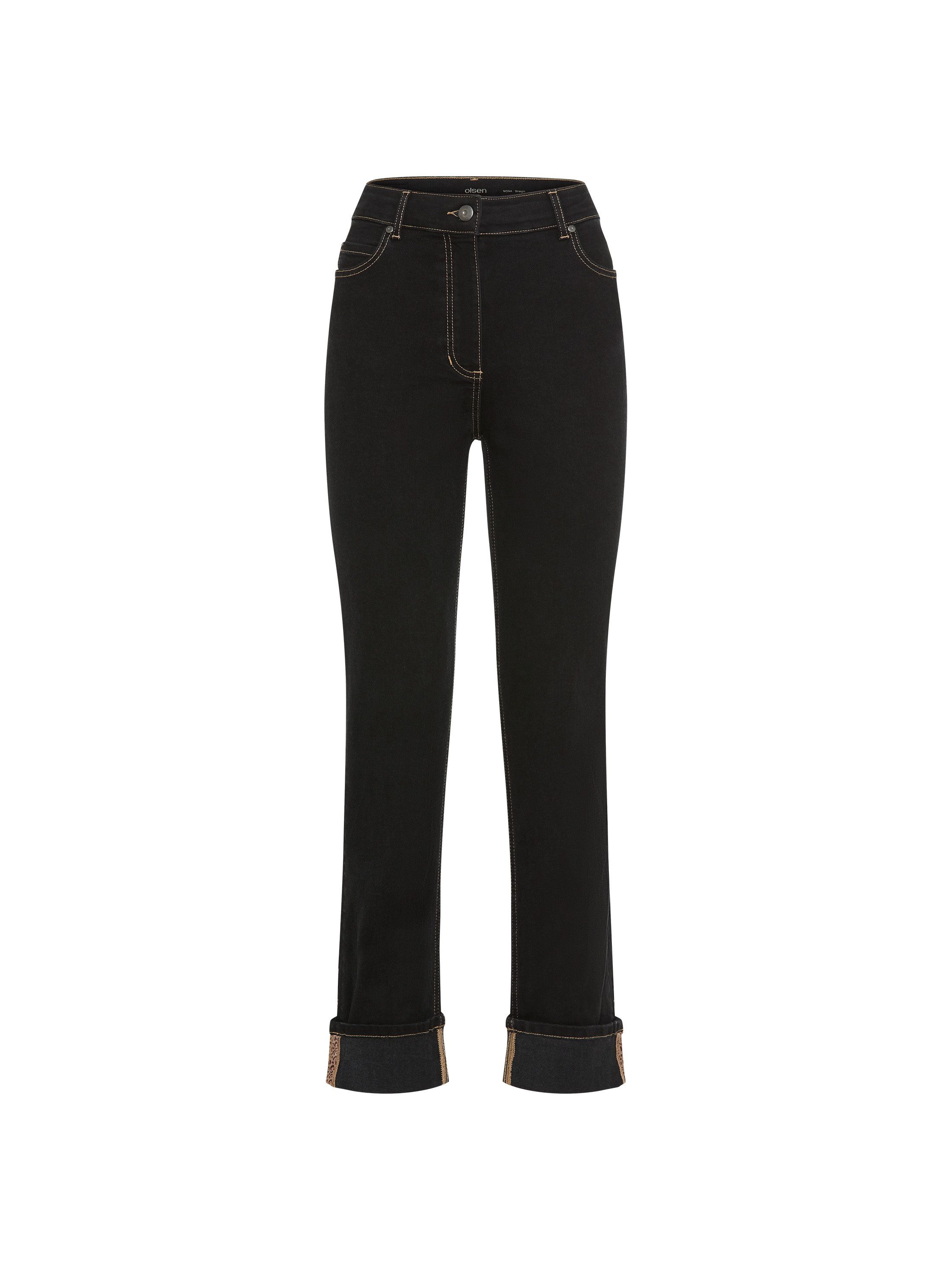 Olsen Gerade Jeans mit Umschlag und geradem Beinverlauf