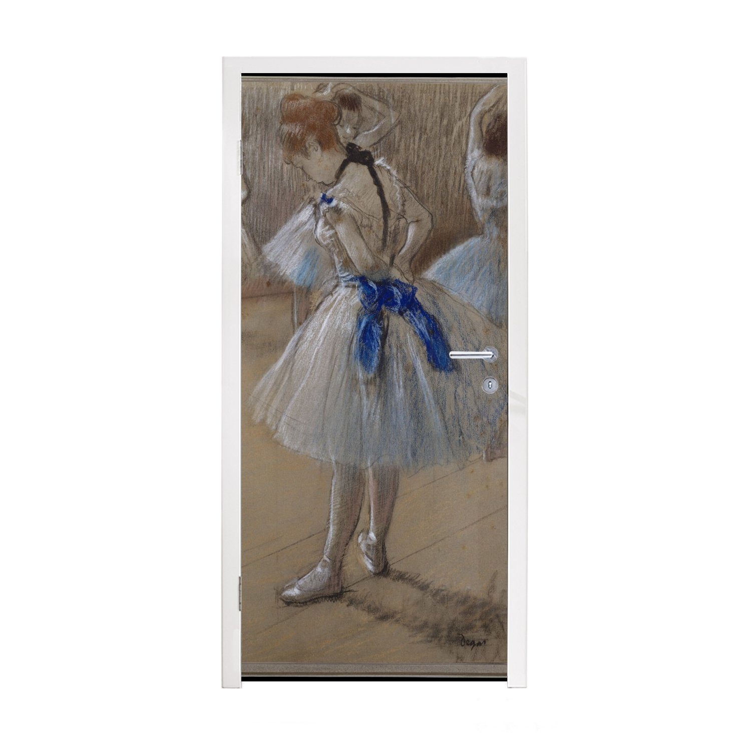 Tänzerin Edgar 75x205 bedruckt, MuchoWow Matt, Tür, cm Türaufkleber, für Gemälde Türtapete Degas, Fototapete (1 St), - von