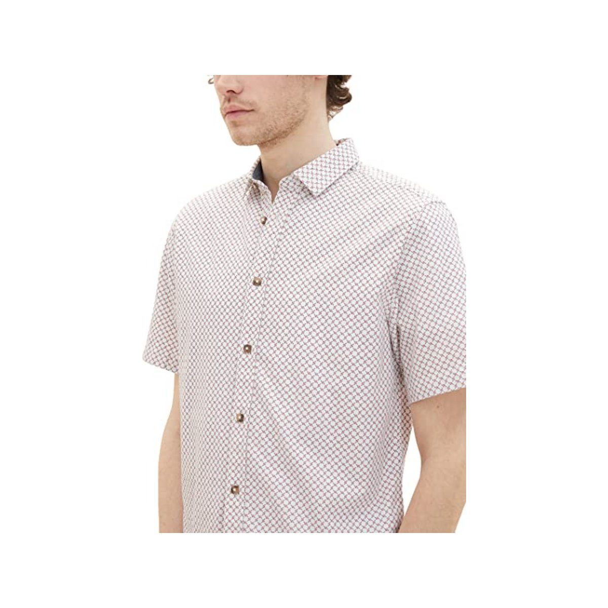 White keine Kurzarmhemd minimal Red design (1-tlg., 31793 Off offwhite Angabe) TOM TAILOR
