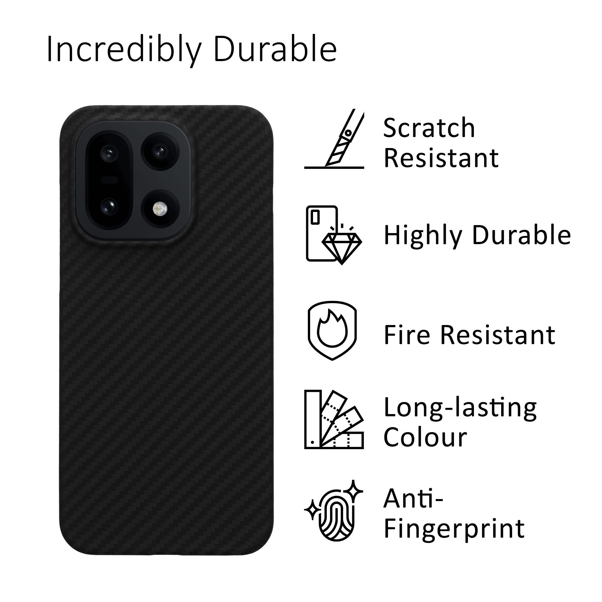 kalibri Smartphone-Hülle Hülle für OnePlus 15, Aramid Handy Schutzhülle - Smartphone Cover Case