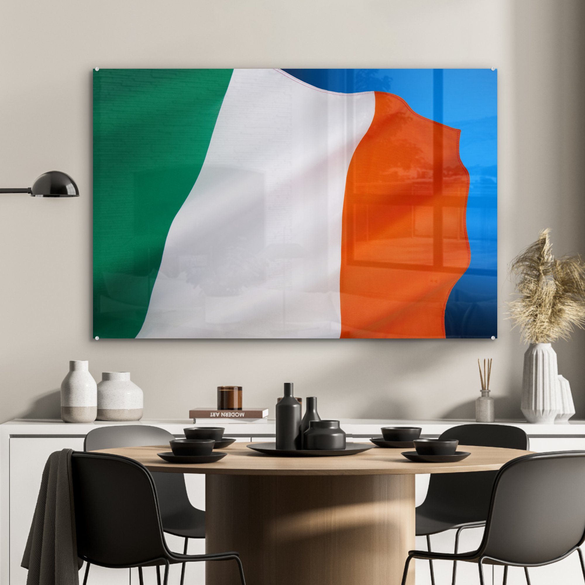 MuchoWow Acrylglasbild Die Nationalflagge von Acrylglasbilder St), Irland, & (1 Schlafzimmer Wohnzimmer