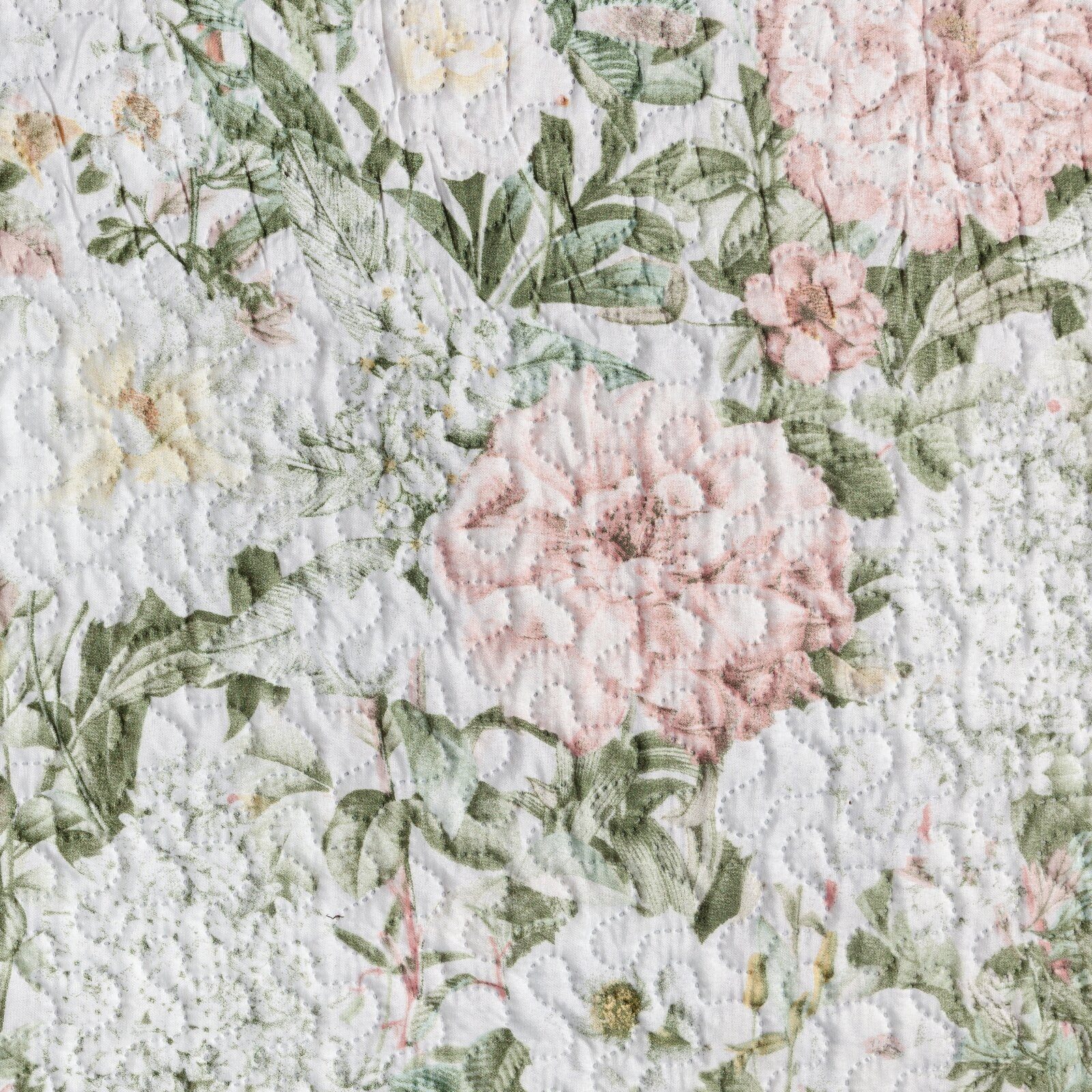 Eurofirany Tagesdecke Tagesdecke 200x220 cm Blumenmuster in Pastellfarben, beidseitig, gesteppt, rustikaler Stil – Bild 5 von 5