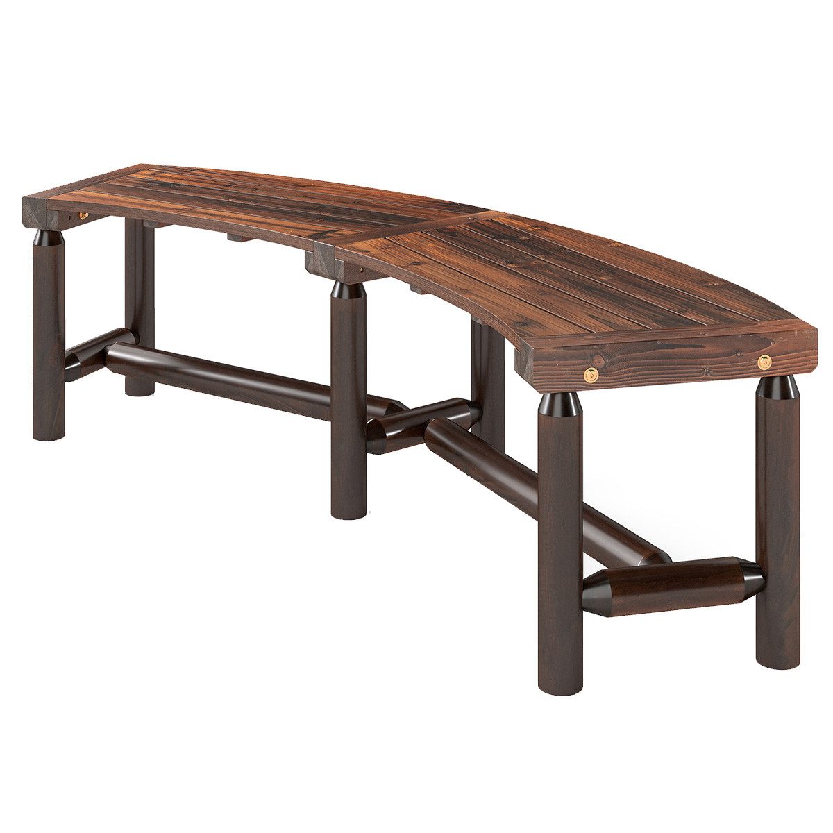 COSTWAY Gartenbank, 3 Sitzer Sitzbank Holzbank, bis 360 kg belastbar