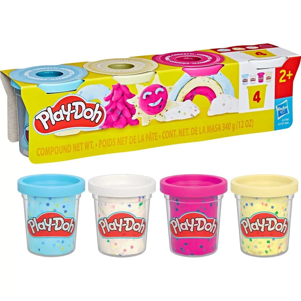 Vedes Knete Play-Doh 4Er-Pack Konfettiknete