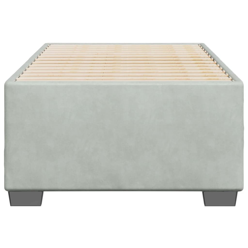 vidaXL Bett Bettgestell ohne Matratze Hellgrau 90x190 cm Samt – Bild 4 von 5