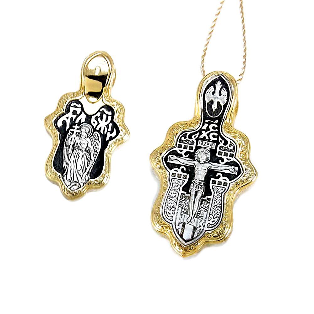 Kreuzanhänger Vergoldete Silber 925 Sterling Anhänger Russisch 4