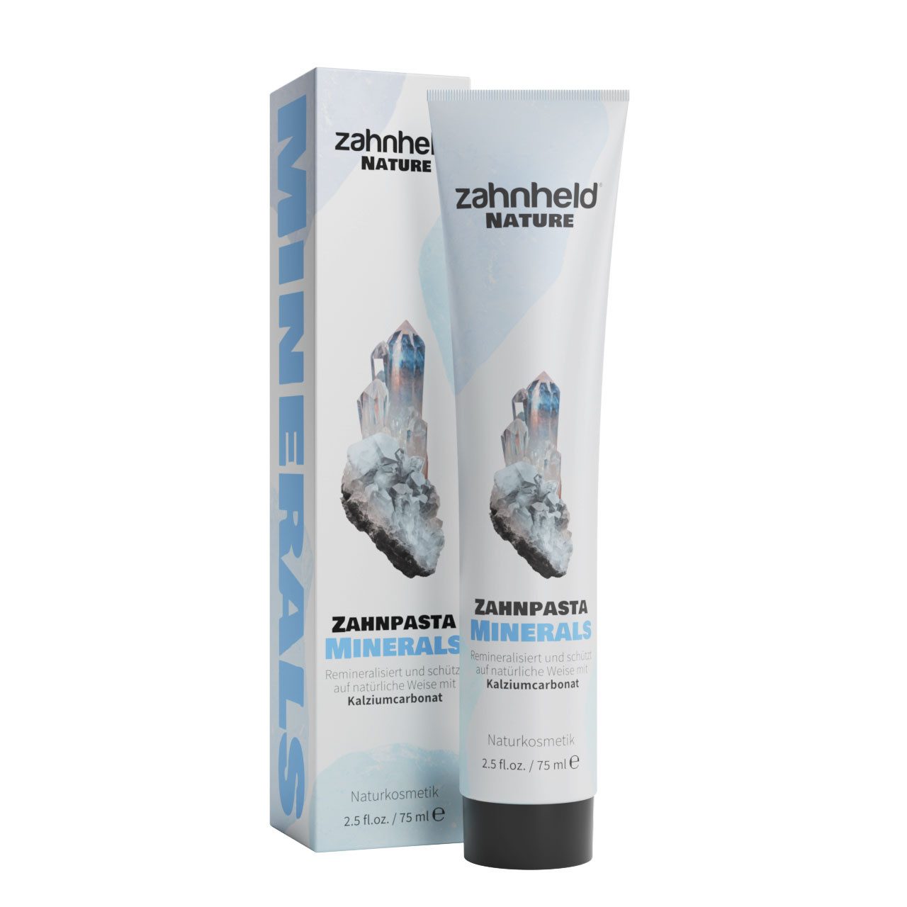 Zahnheld Zahnpasta Nature Minerals vegane Zahncreme für starken Zahnschmelz mit Fluorid, remineralisert den Zahnschmelz, schützt die Zähne, natürlich und vegan