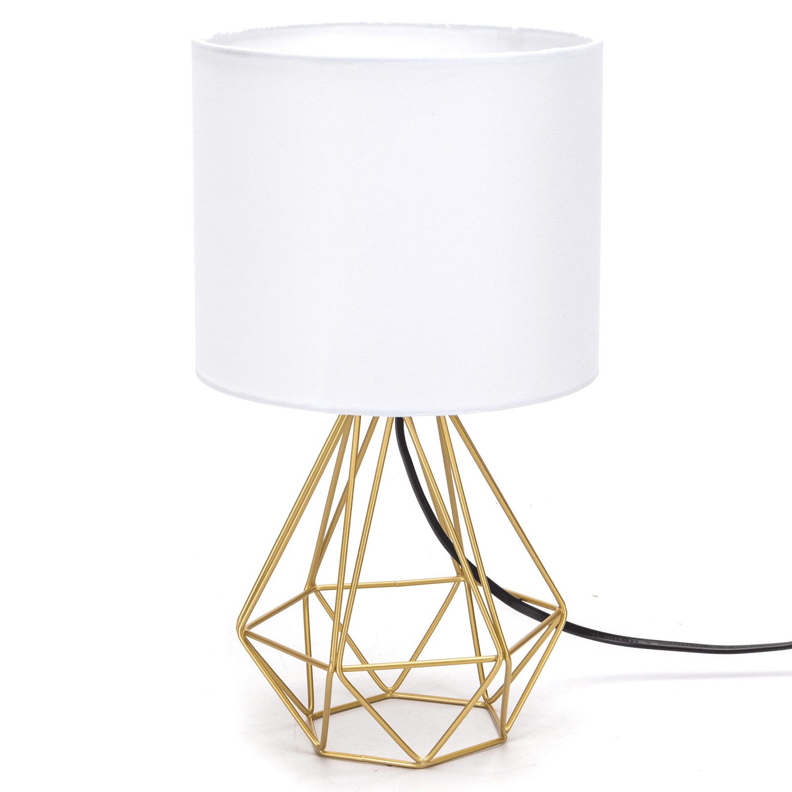 Aigostar Schreibtischlampe Tischlampe mit Weißem Stoff-Schirm und Metallfuß günstig online kaufen