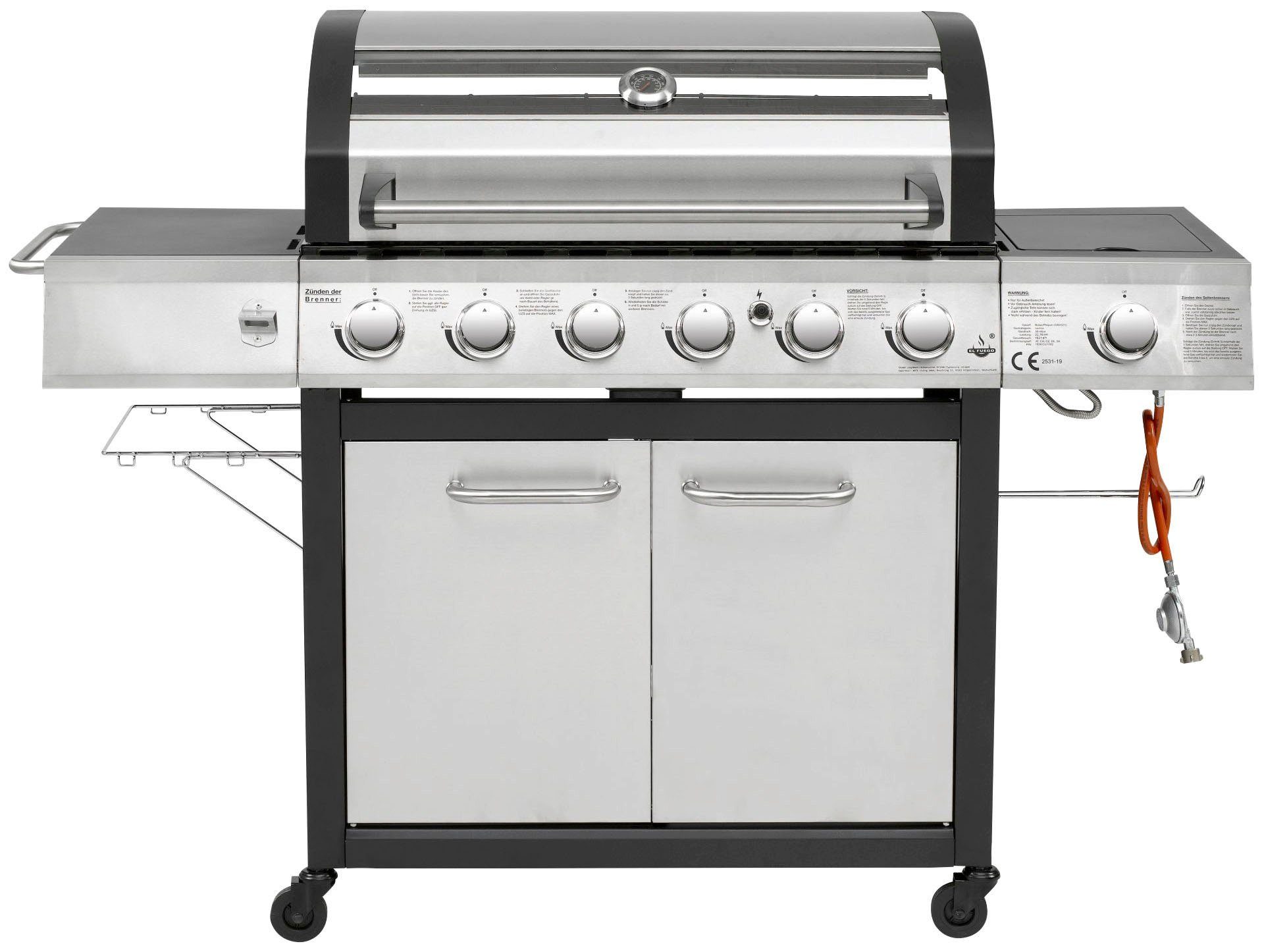 El Fuego Gasgrill Long Beach, BxTxH: 161x59,5x121 cm
