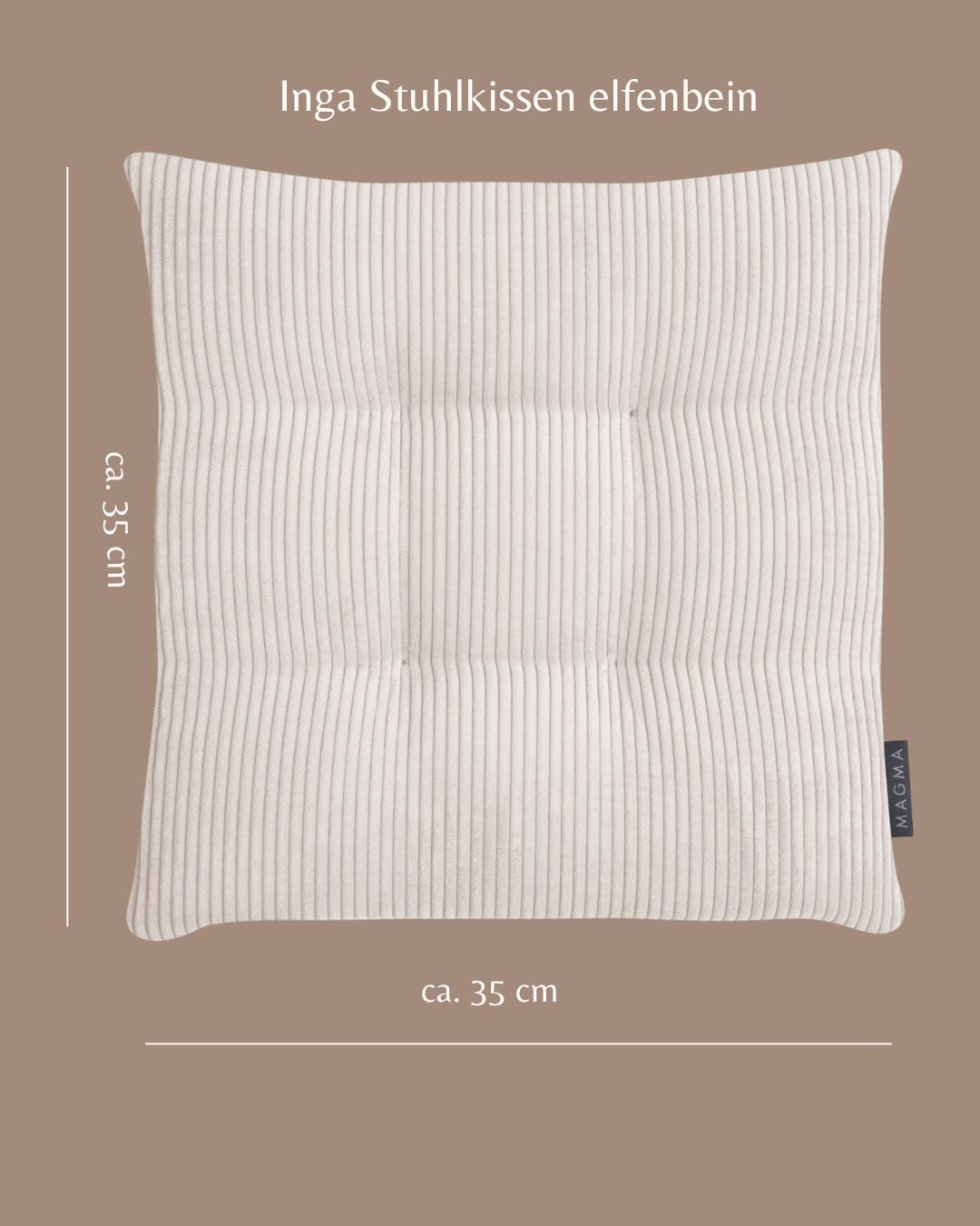 Magma Heimtex Stuhlkissen 4er Set Inga Stuhlkissen Sitzkissen ca. 35x35x5 cm Cordstoff, gestreift trendiger Cord Look