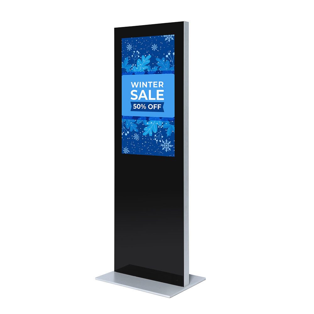 Einzelrahmen Showdown Displays Digitale Infostele Slim mit Samsung-Bildschirm - 43