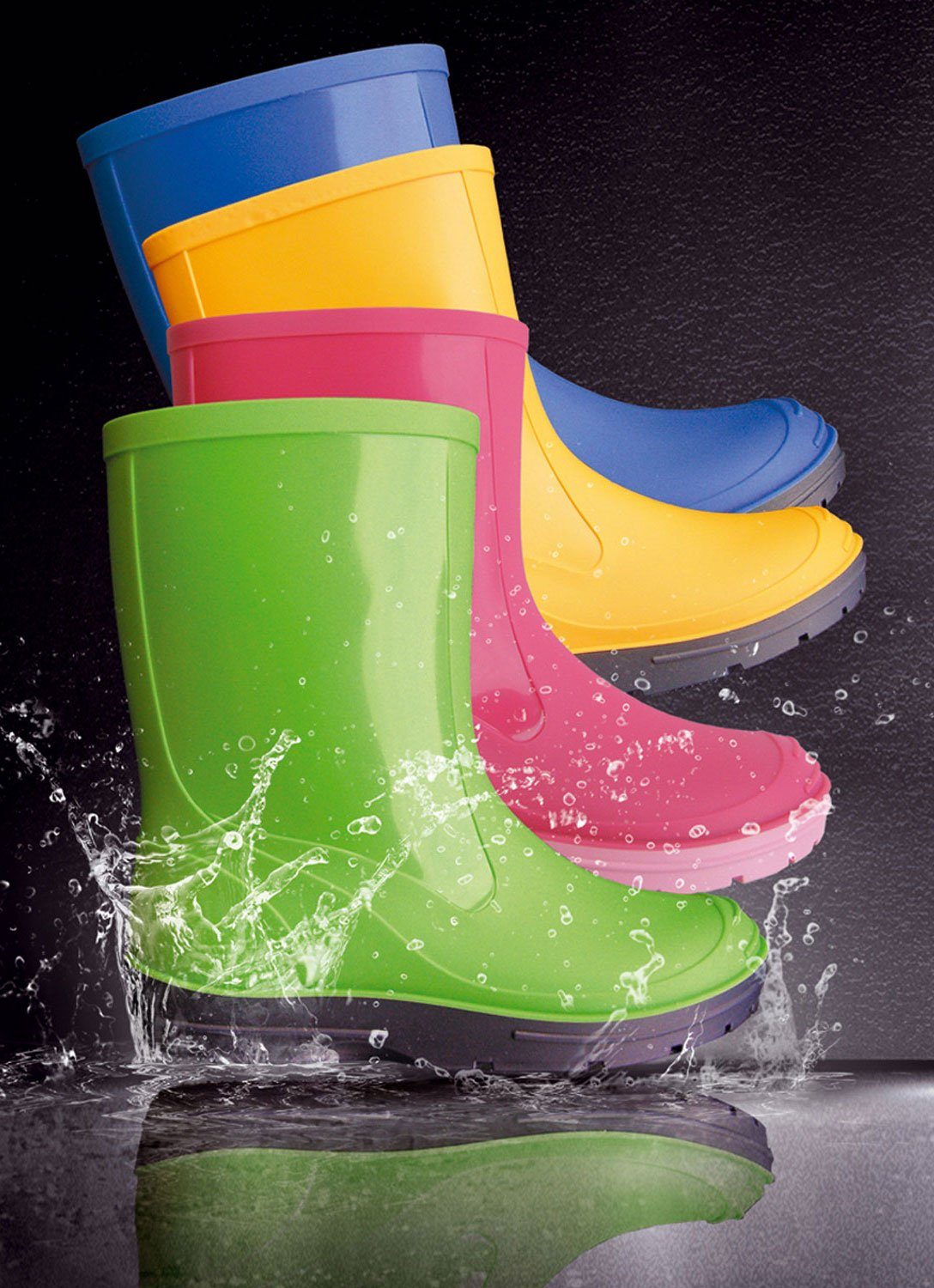 Beck Regenstiefel Basic Gummistiefel (für Mädchen und Jungen, in vielen Farben und Größen verfügbar) schmaler Schlupf-Stiefel, herausnehmbare Innensohle