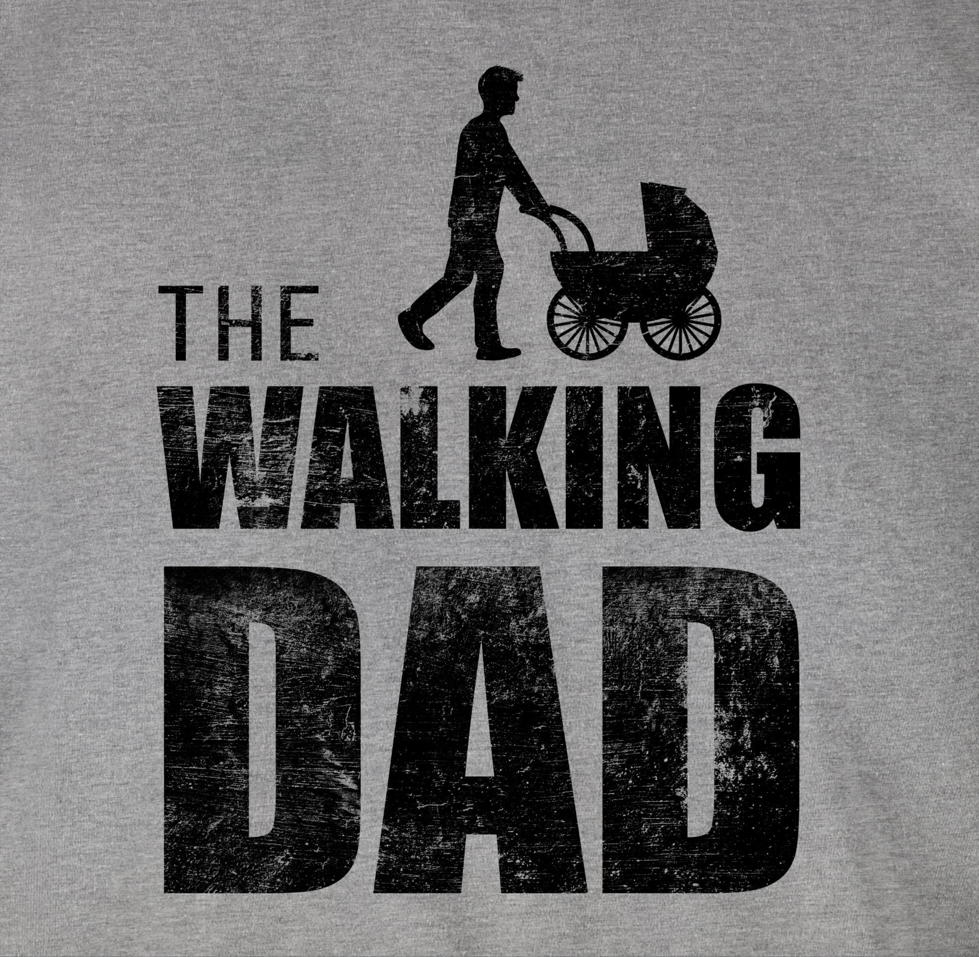 für Papa Walking meliert Shirtracer Vatertag The Geschenk T-Shirt Dad 2 Grau