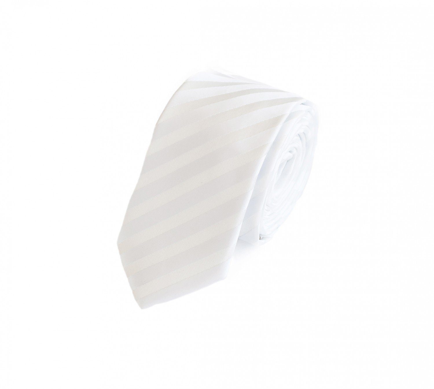 Fabio Farini Krawatte Weiße Herren Krawatten mit feiner Struktur in 6cm (ohne Box, Gestreift) Schmal (6cm), Weiß Struktur - Arctic Cotton | Breite Krawatten