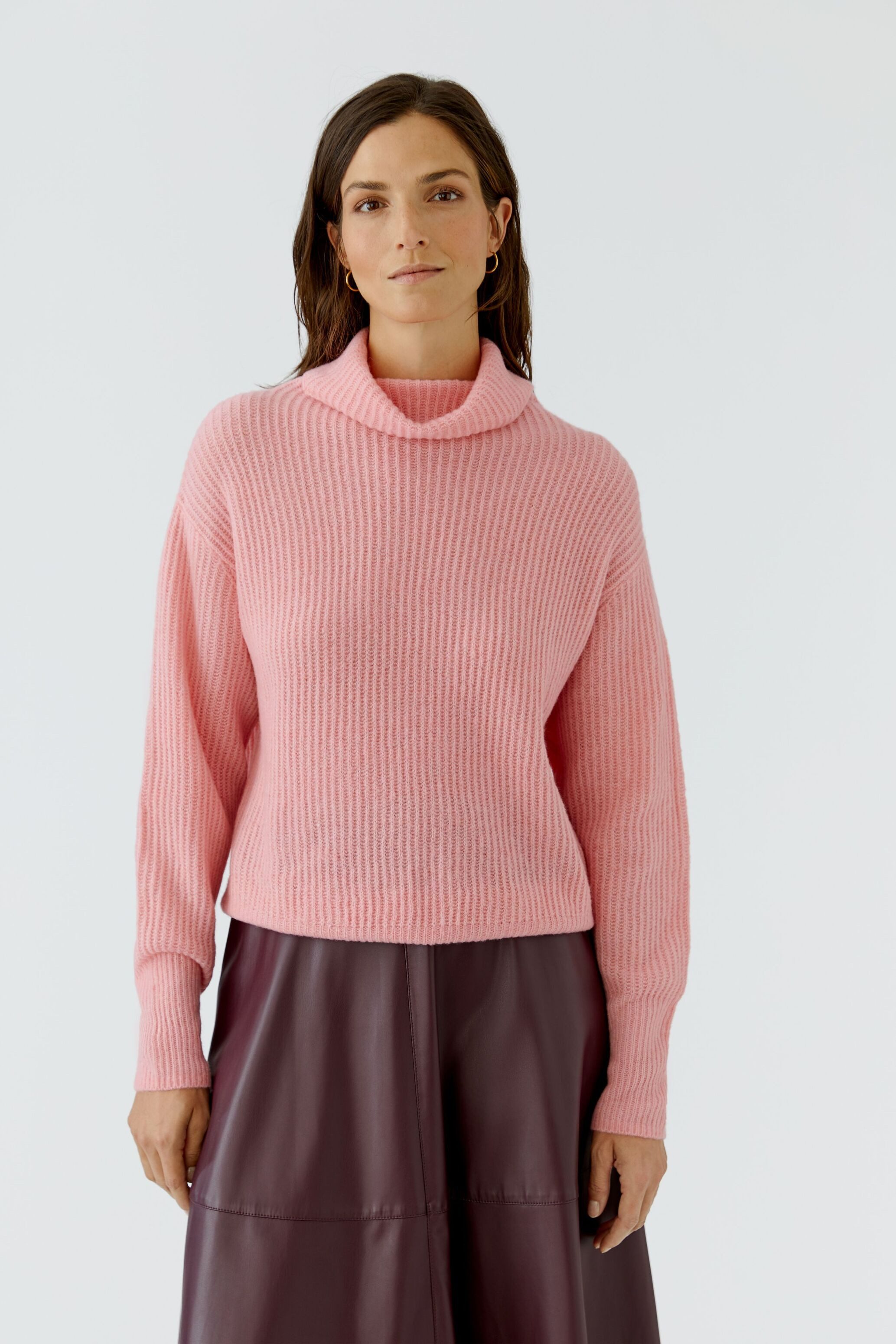 Oui Strickpullover Oversized geschnitten Rollkragen