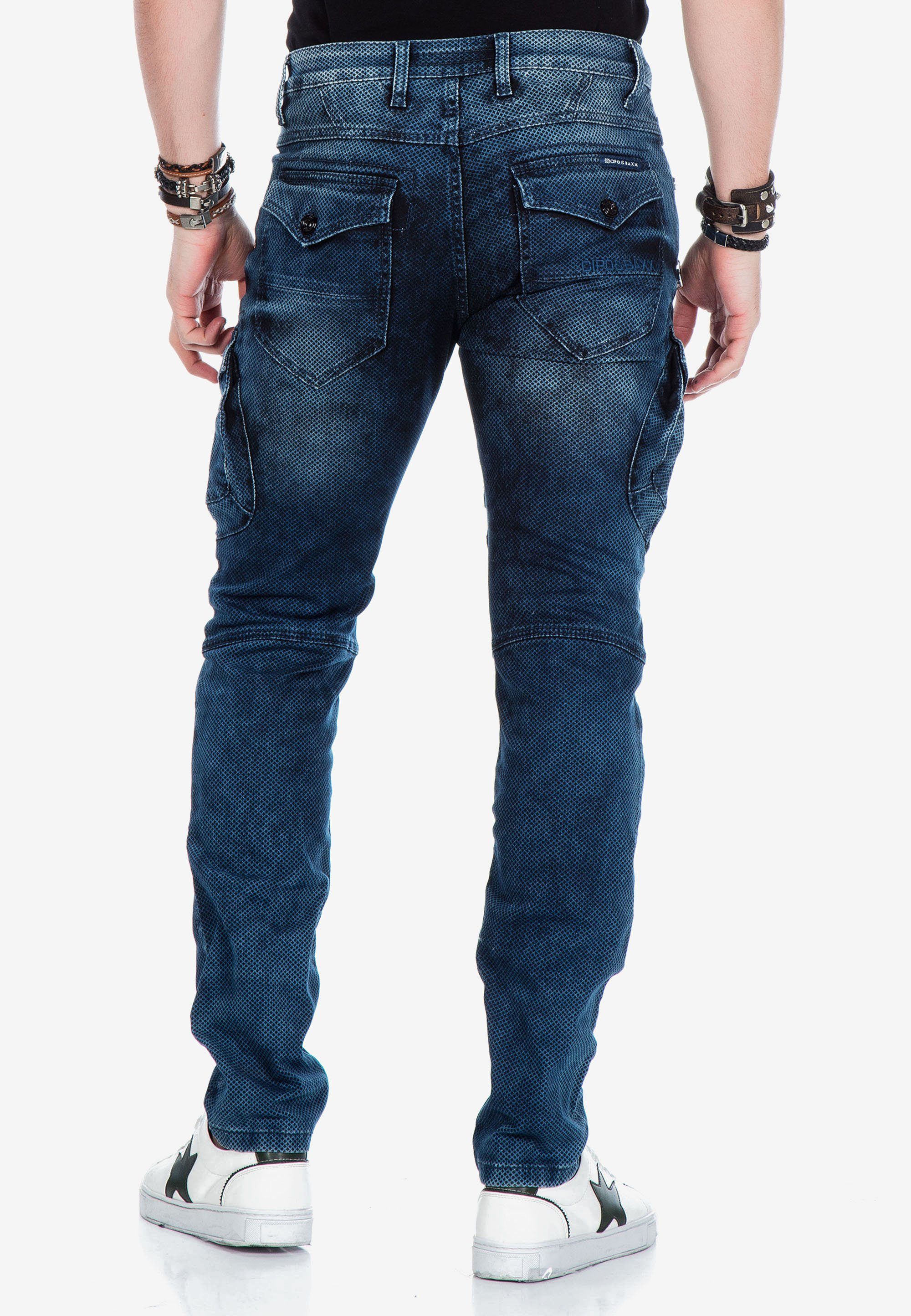 Applikationen & blau Cipo Bequeme mit coolen Jeans Baxx