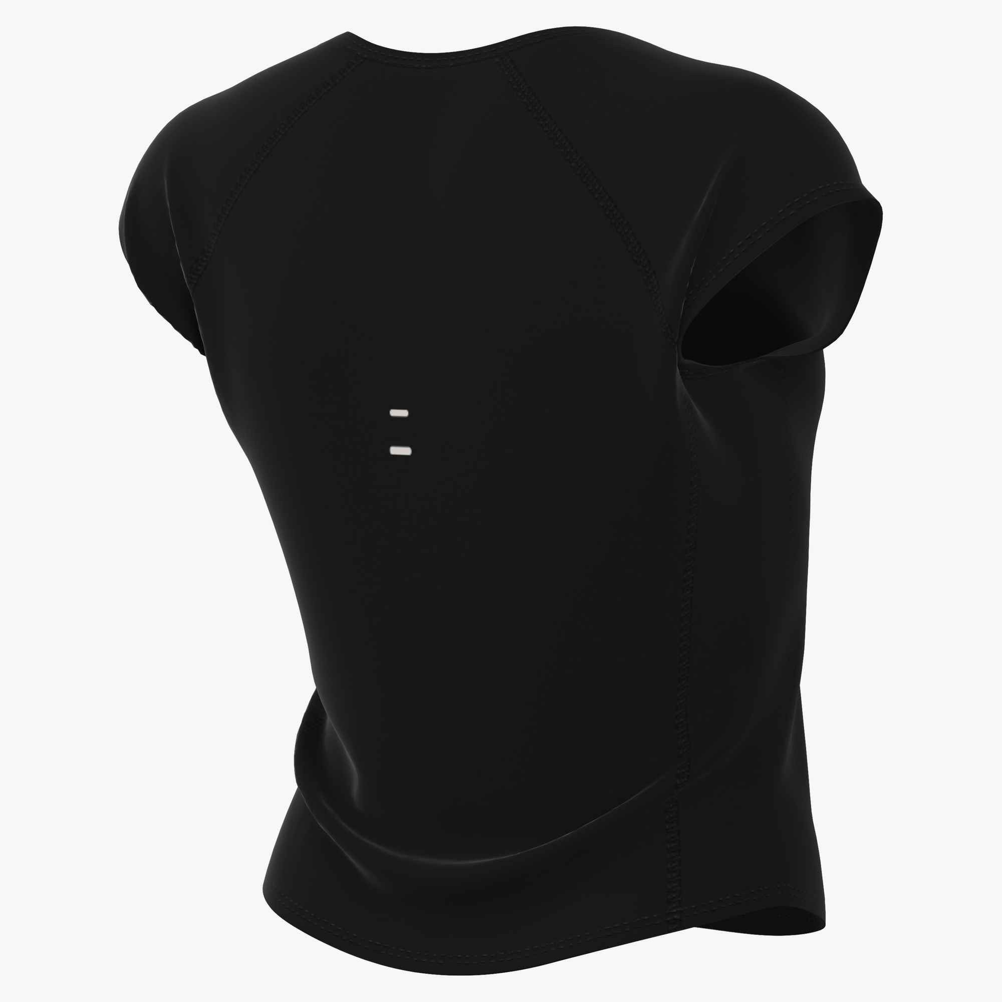 Nike Lauftop W NK TEMPO SWOOSH RUN DF SS mit Rundhalsausschnitt, normale Länge, ohne Verschluss, aus Polyester