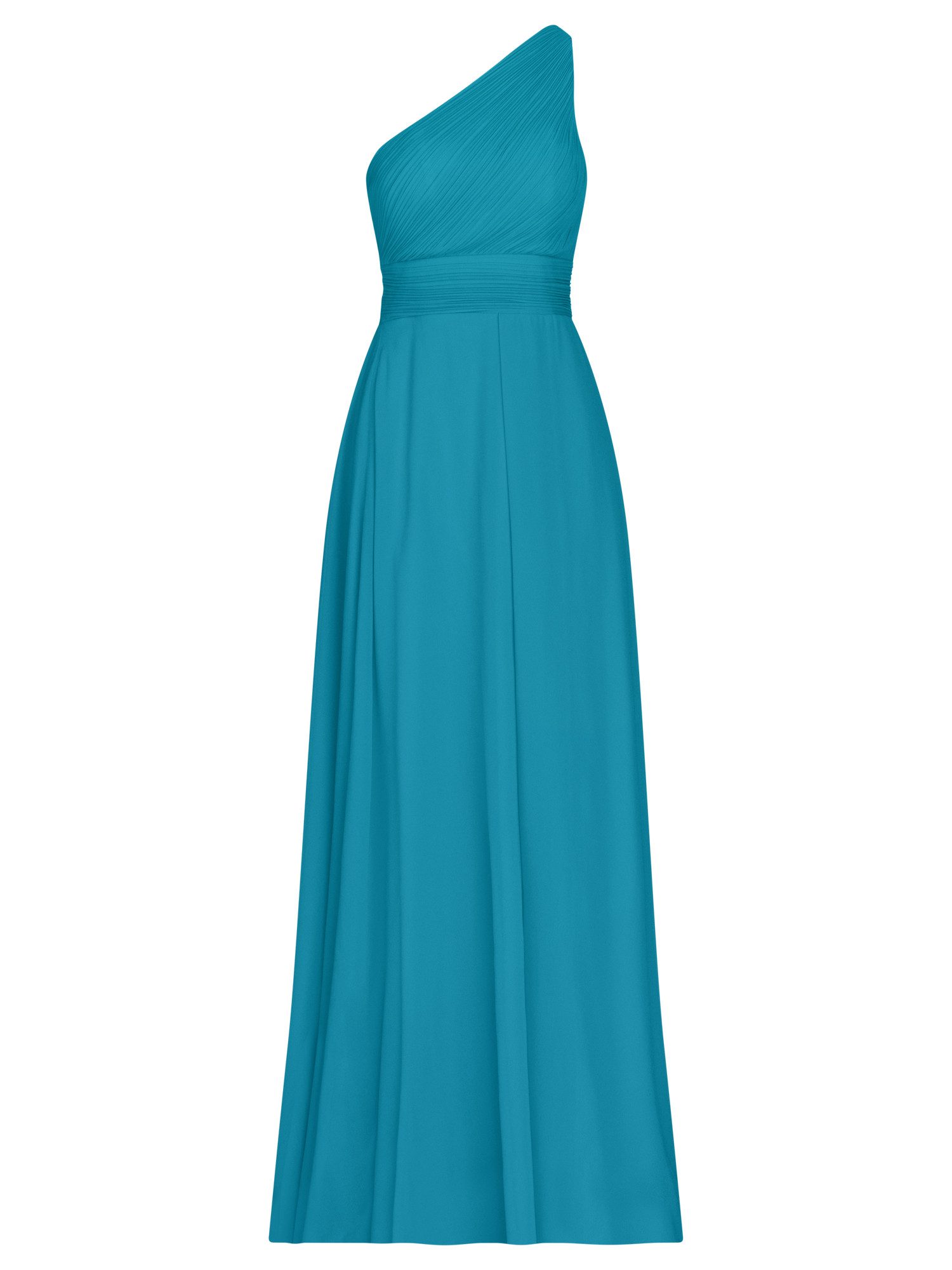Apart Abendkleid mit Plissee- Drapierung vorne und Smoke- Einsatz hinten