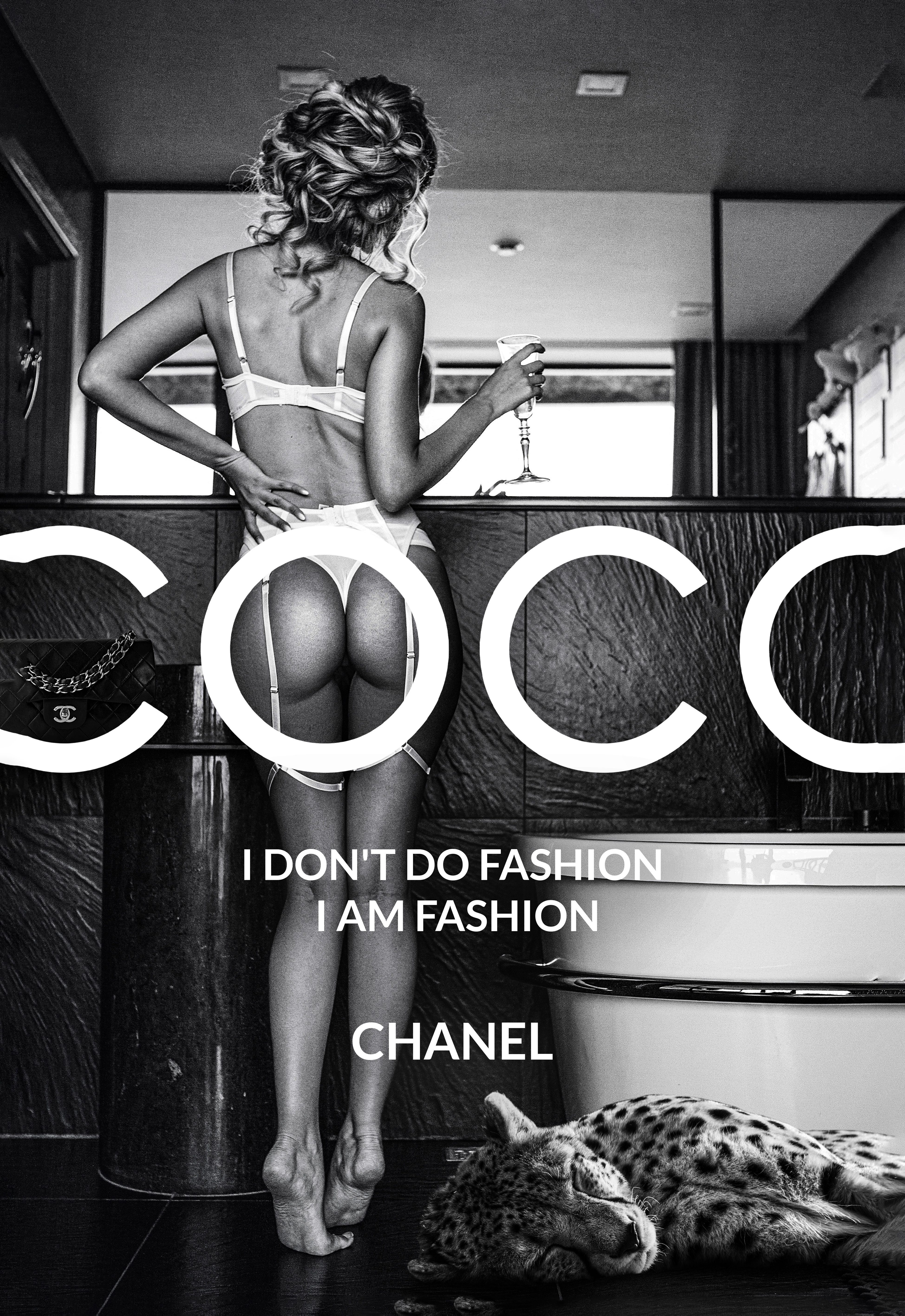 Affengeilebilder Leinwandbild Coco Fashion by Adrian Vieriu auf Keilrahmen gespannt, (1 St), Kunstdruck Wandbild Bild in verschiedenen Formaten