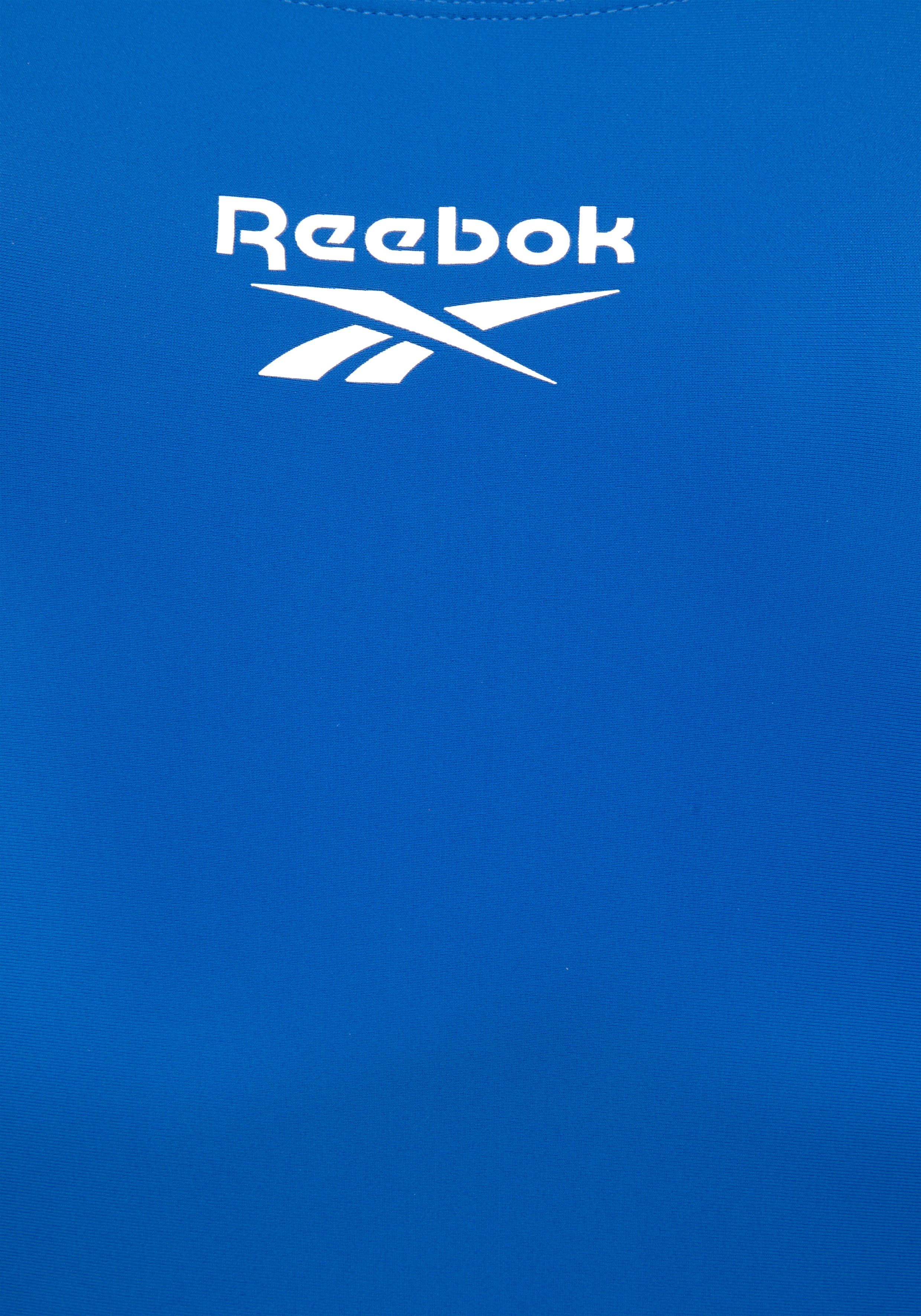 Reebok Badeanzug Adelia mit Logoschriftzug und Rücken blue vorn humble am