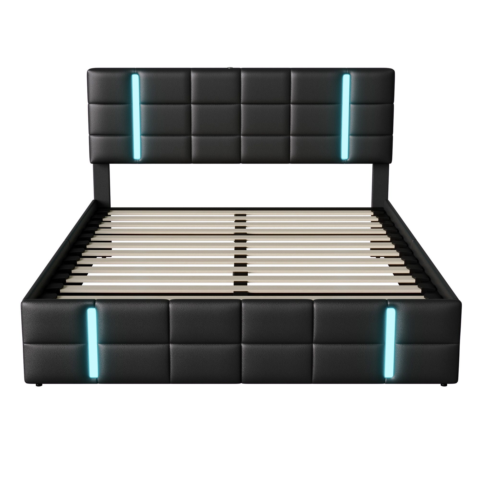 Gdood Polsterbett Doppelbett LED Stauraumbett (Hydraulisch günstig online kaufen