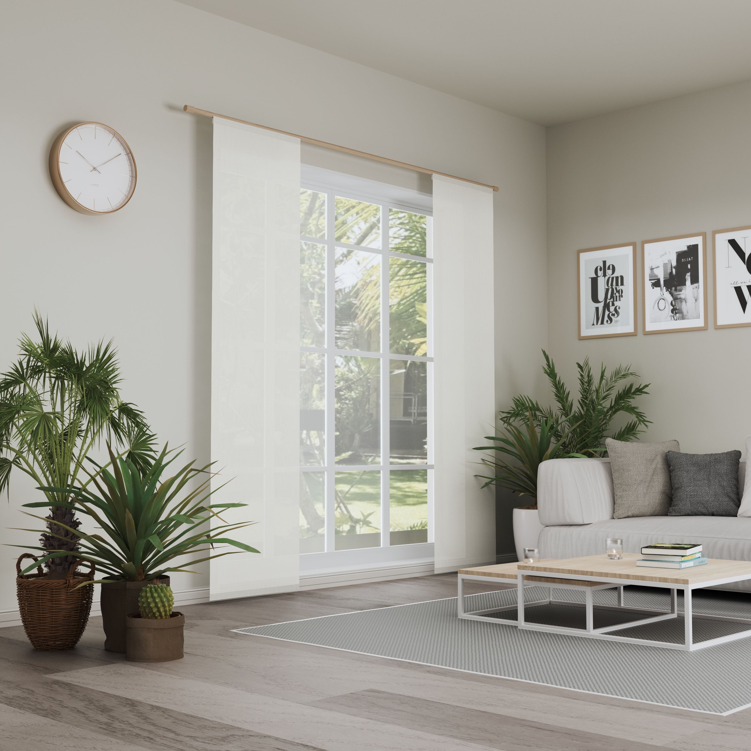 Neutex for you! Schiebegardine ADESSO (1 St), Paneelwagen, halbtransparent, Buntweber mit feiner Struktur